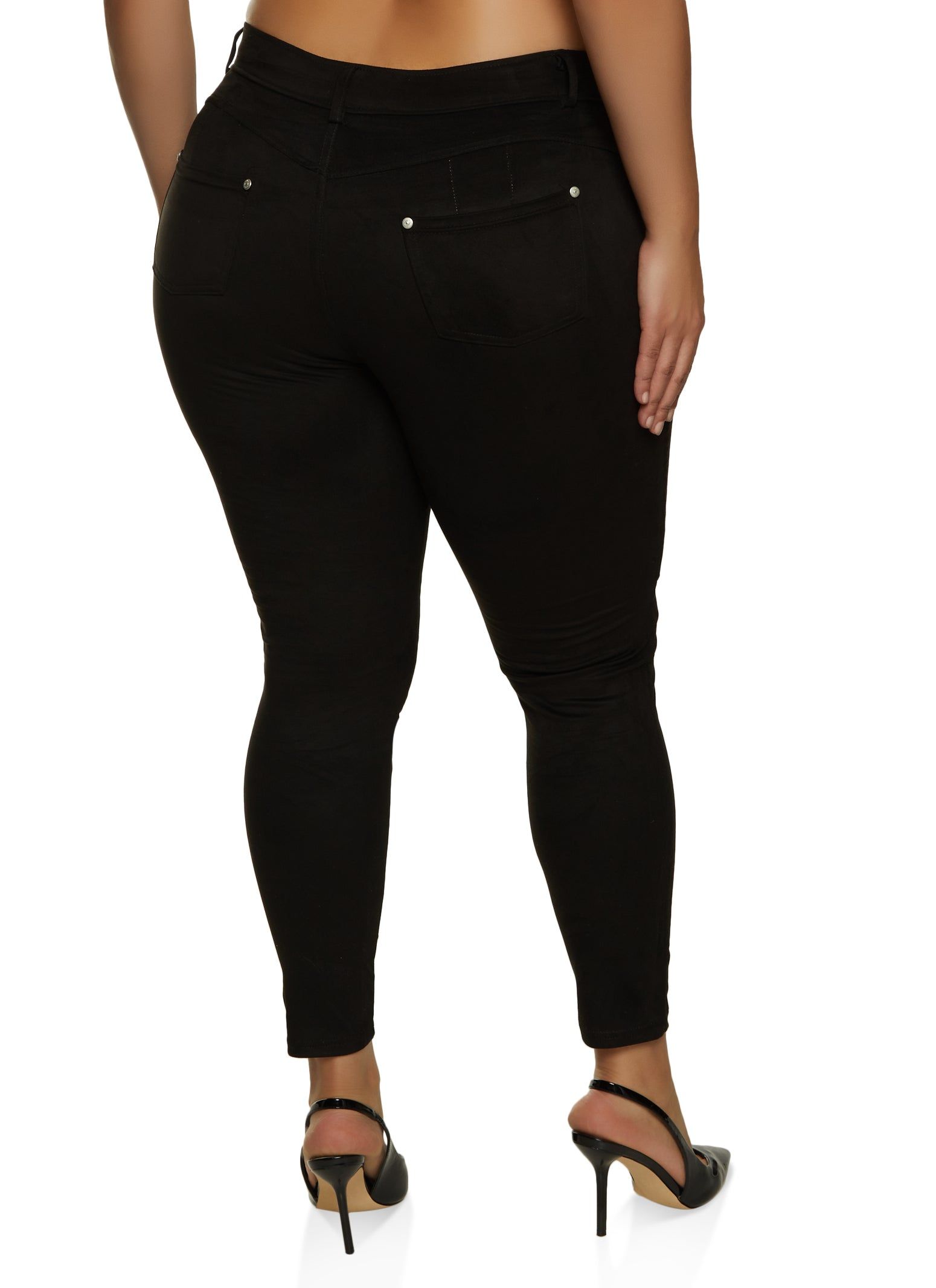 Plus Size Faux Suede High Waisted Pants sold by Rainbow product image thumbnail 2