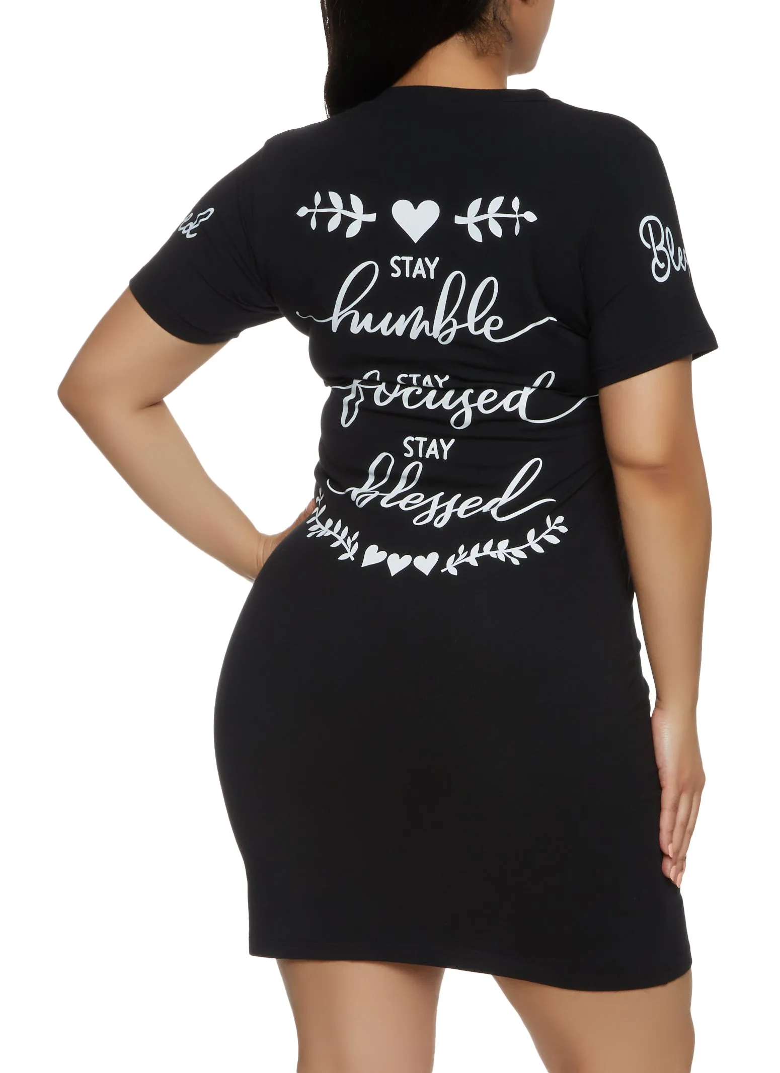 Plus Size Blessed Graphic T Shirt Dress sold by Rainbow product image thumbnail 3
