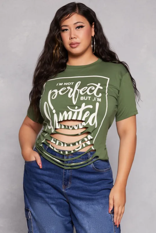 Plus Size Not Perfect But Im Limited Edition Graphic Tee sold by Rainbow