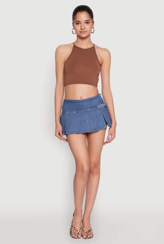 Madden Girl Belt Detail Pleated Skort sold by Rainbow