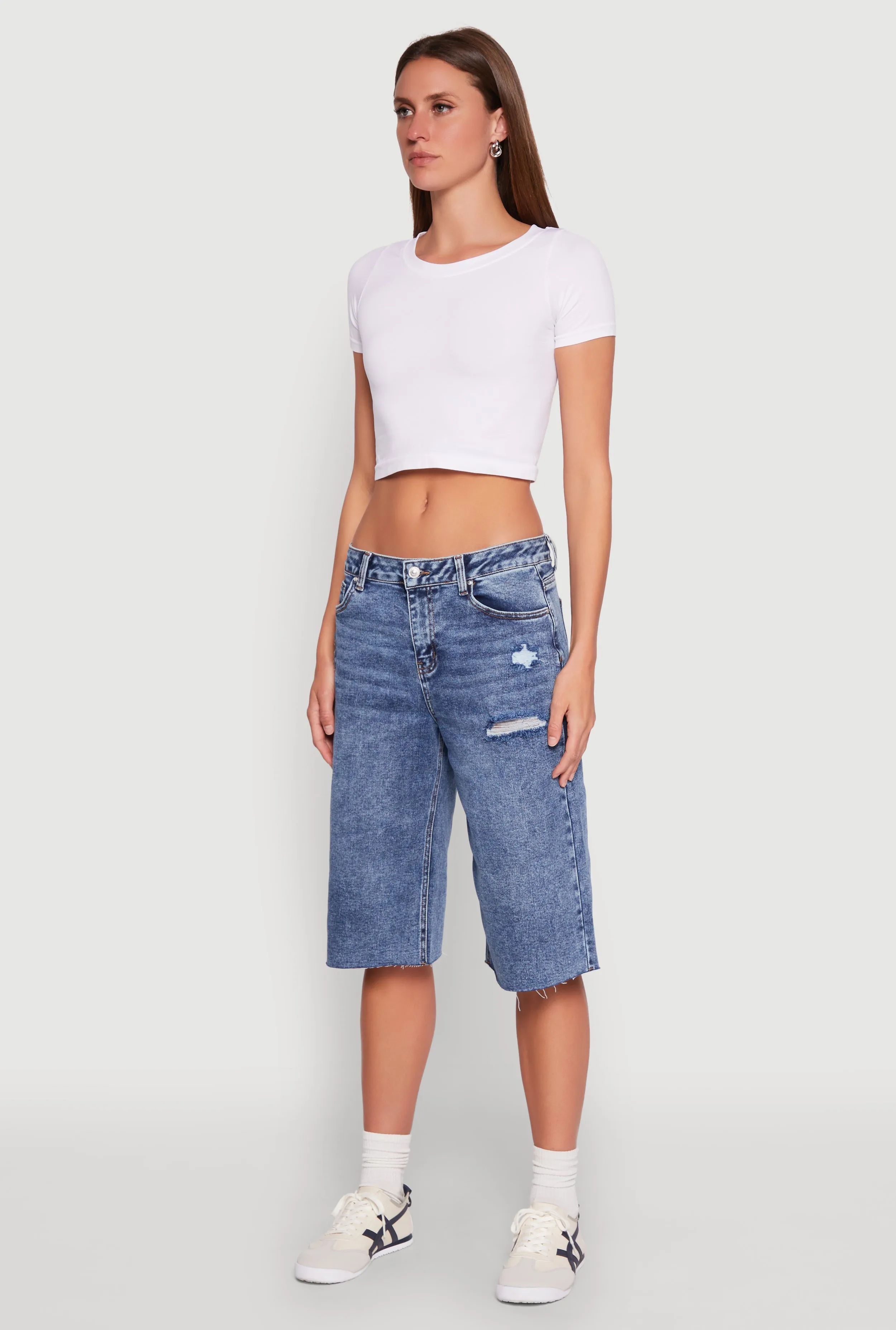 WAX Distressed Raw Hem Jorts sold by Rainbow product image thumbnail 3