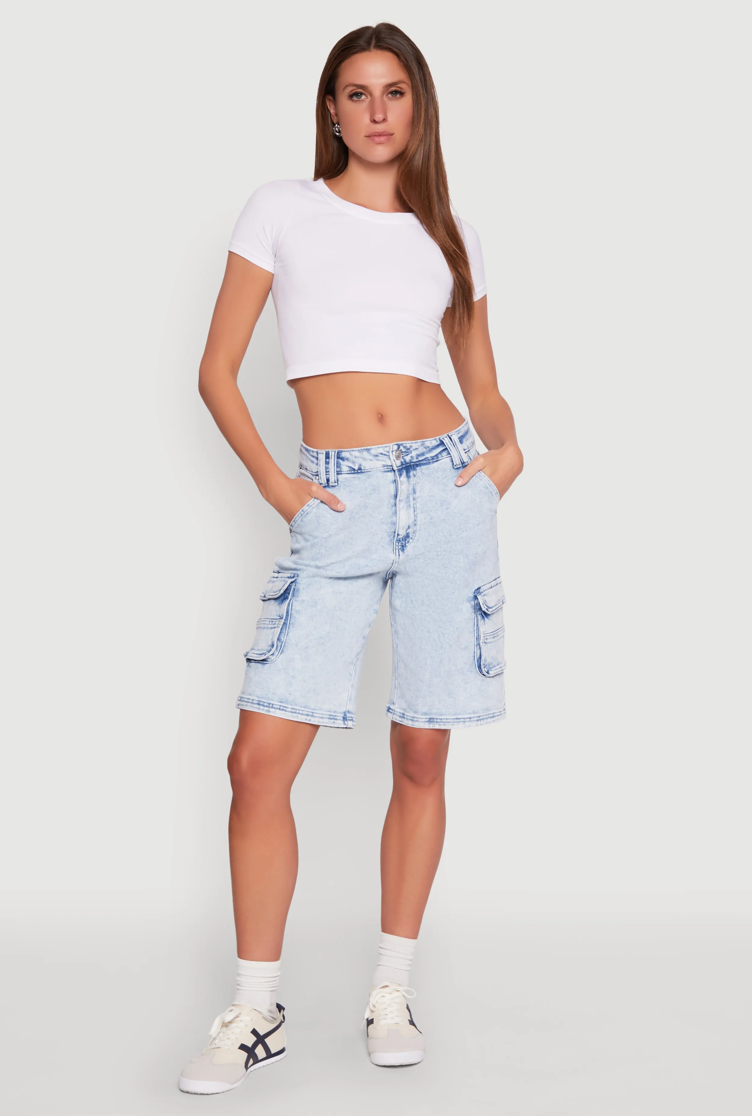 WAX Mineral Wash Cargo Jorts sold by Rainbow