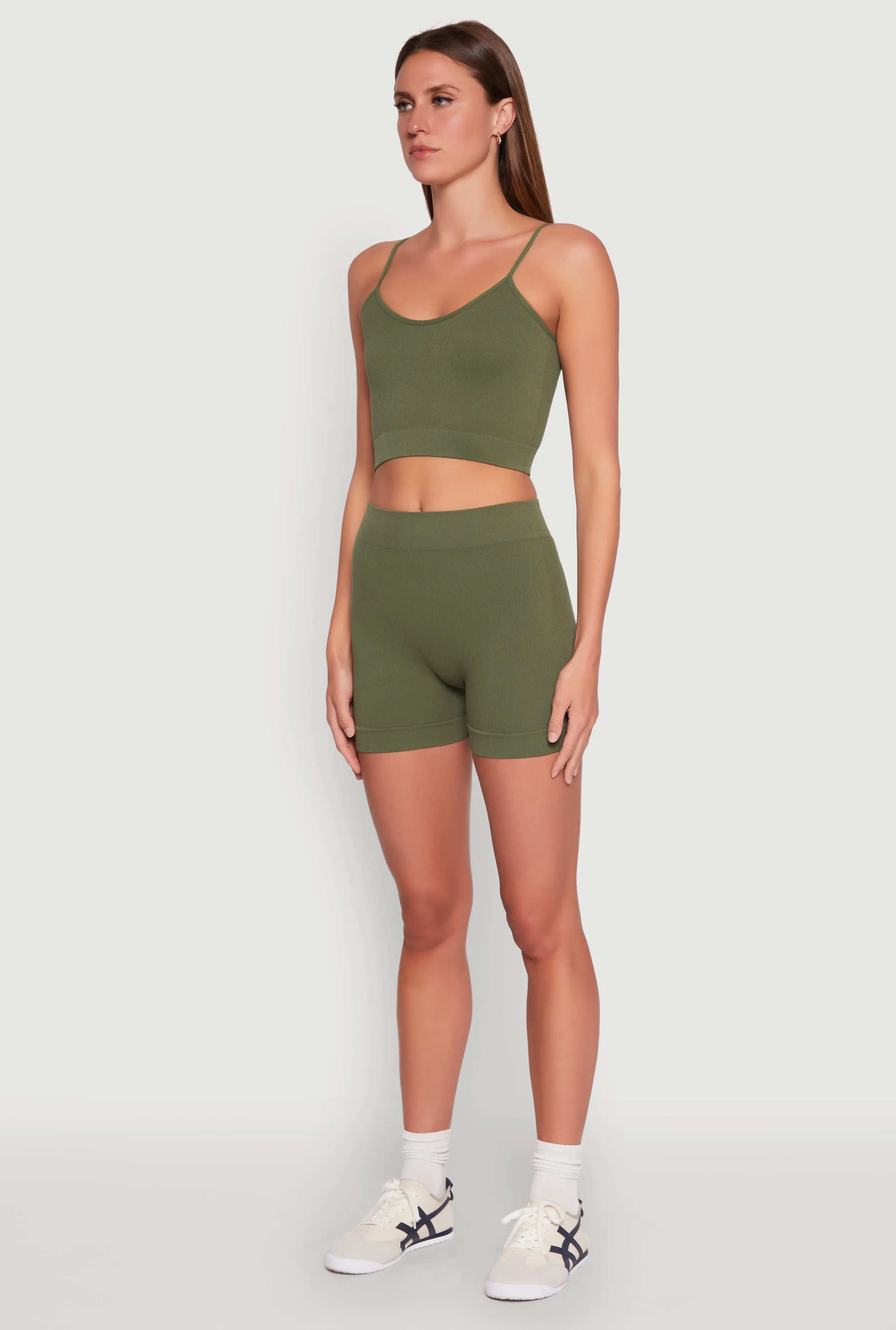 Seamless Cropped Cami and Biker Shorts Set sold by Rainbow product image thumbnail 3