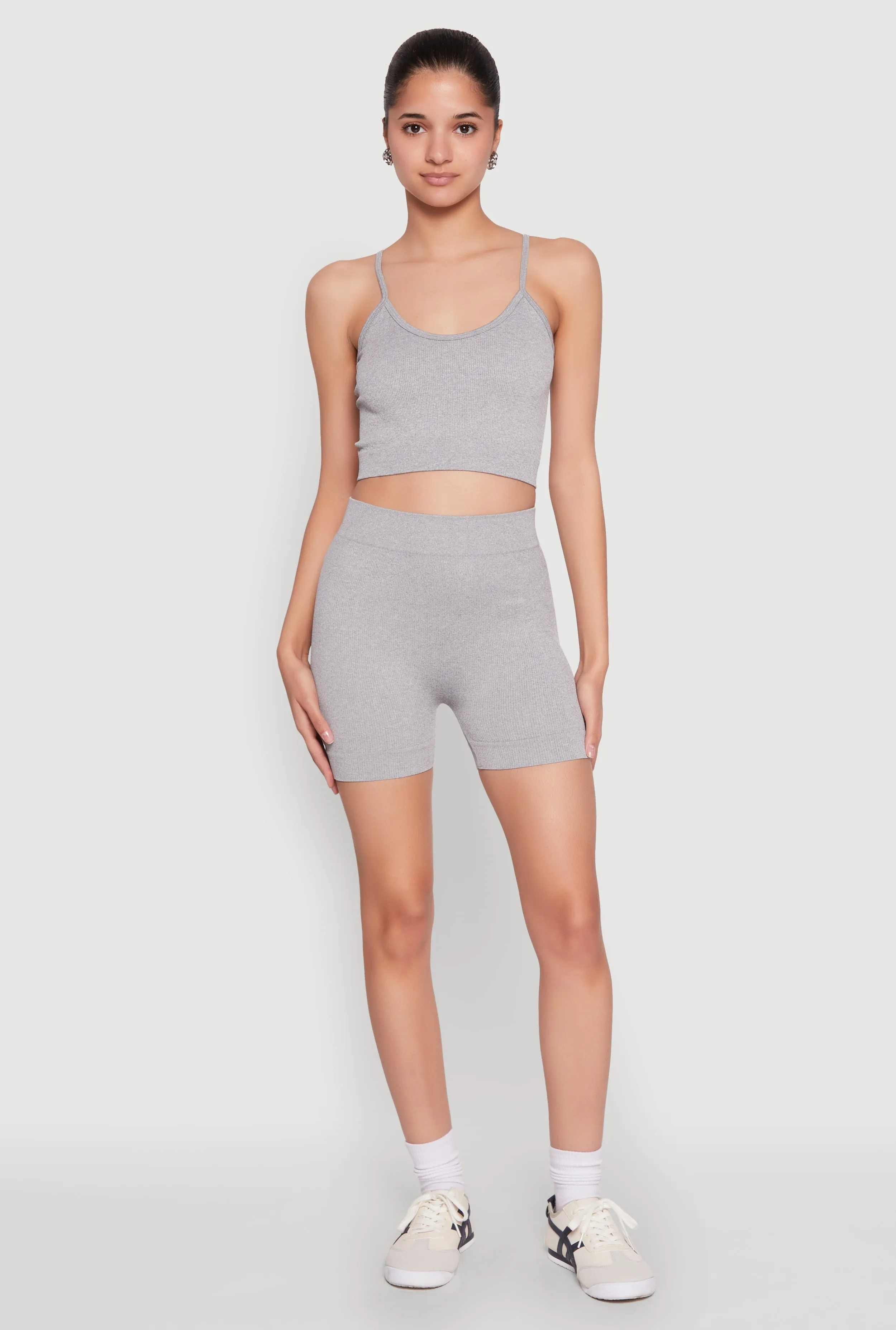 Seamless Cropped Cami and Biker Shorts Set sold by Rainbow product image thumbnail 2