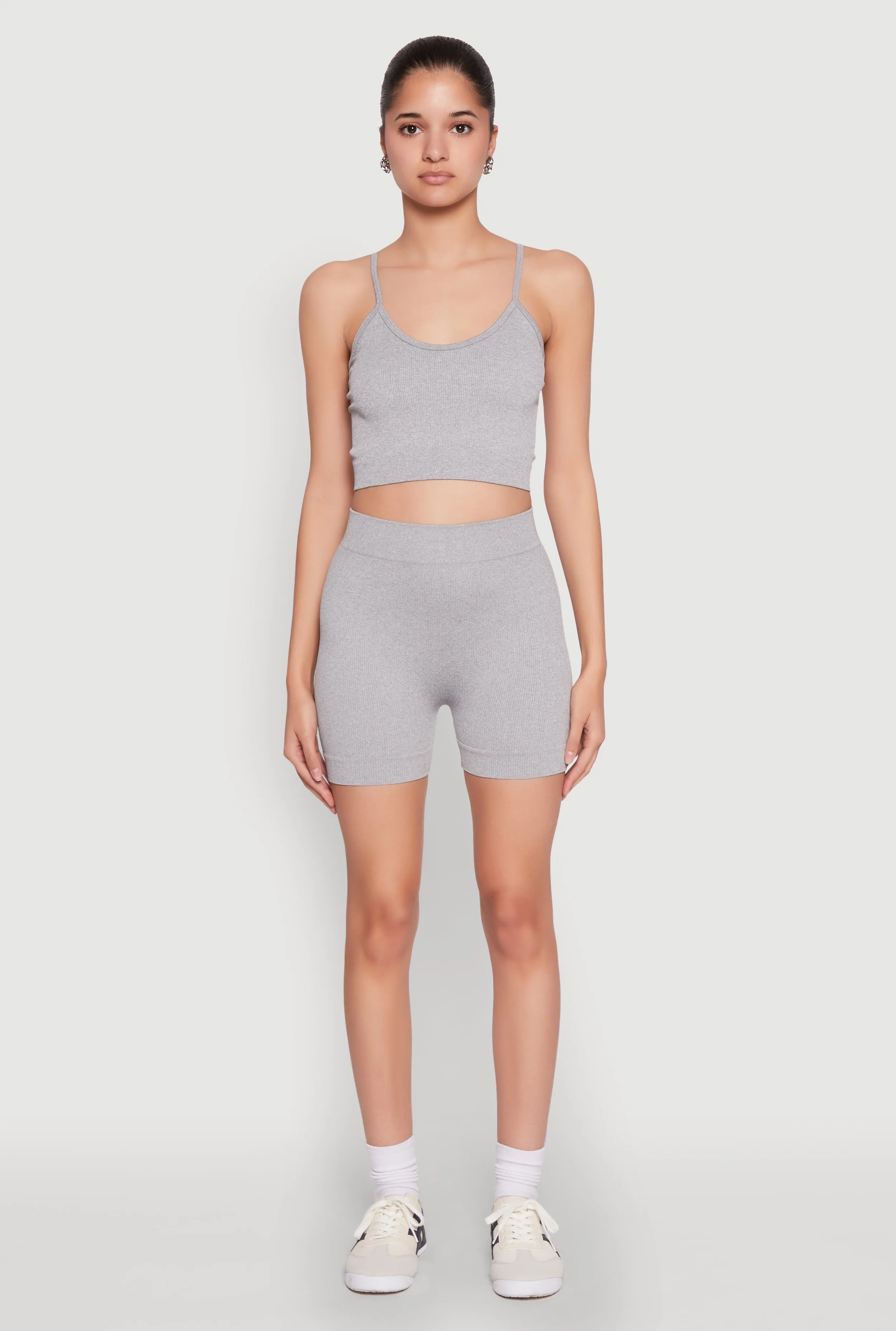 Seamless Cropped Cami and Biker Shorts Set sold by Rainbow