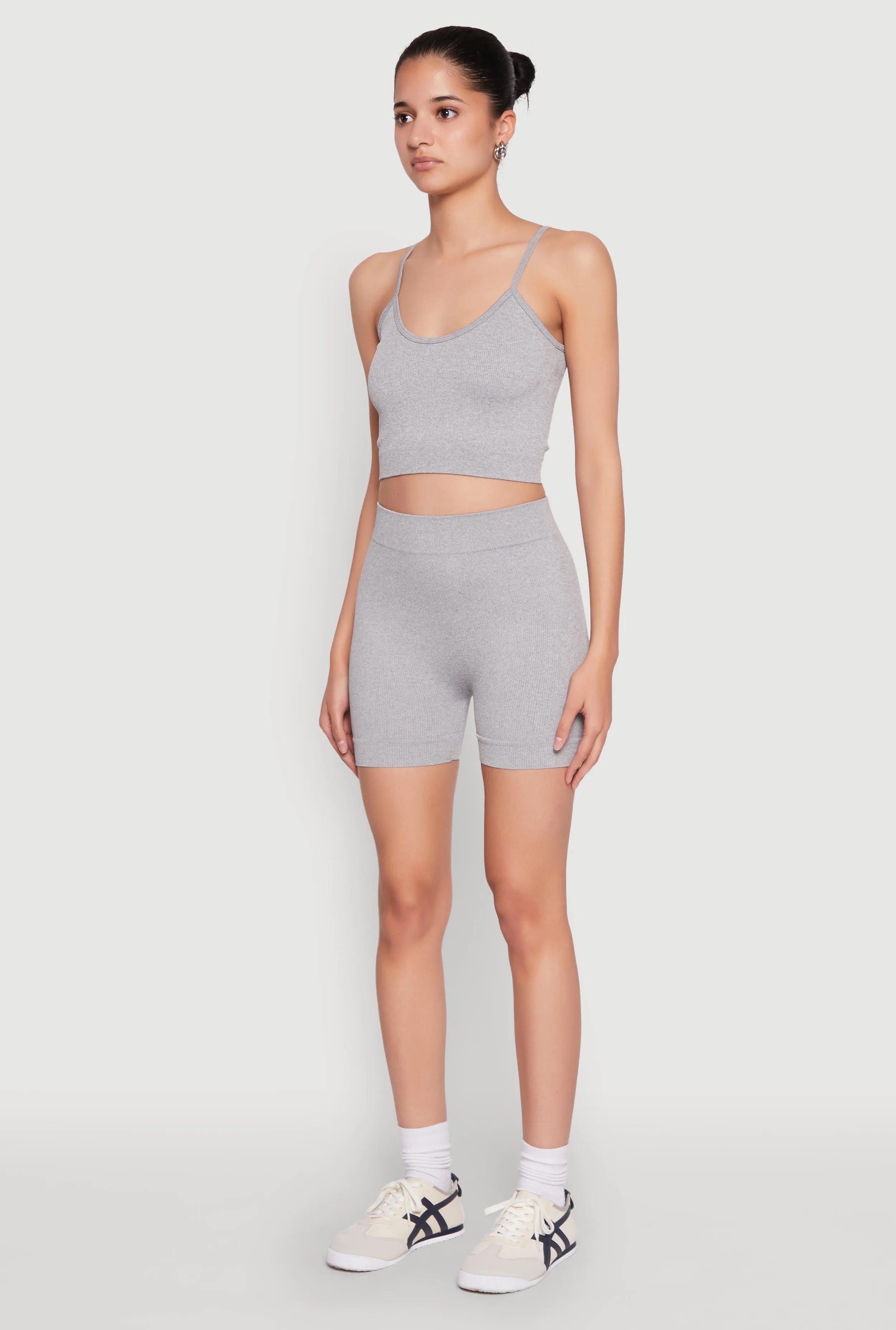 Seamless Cropped Cami and Biker Shorts Set sold by Rainbow product image thumbnail 3