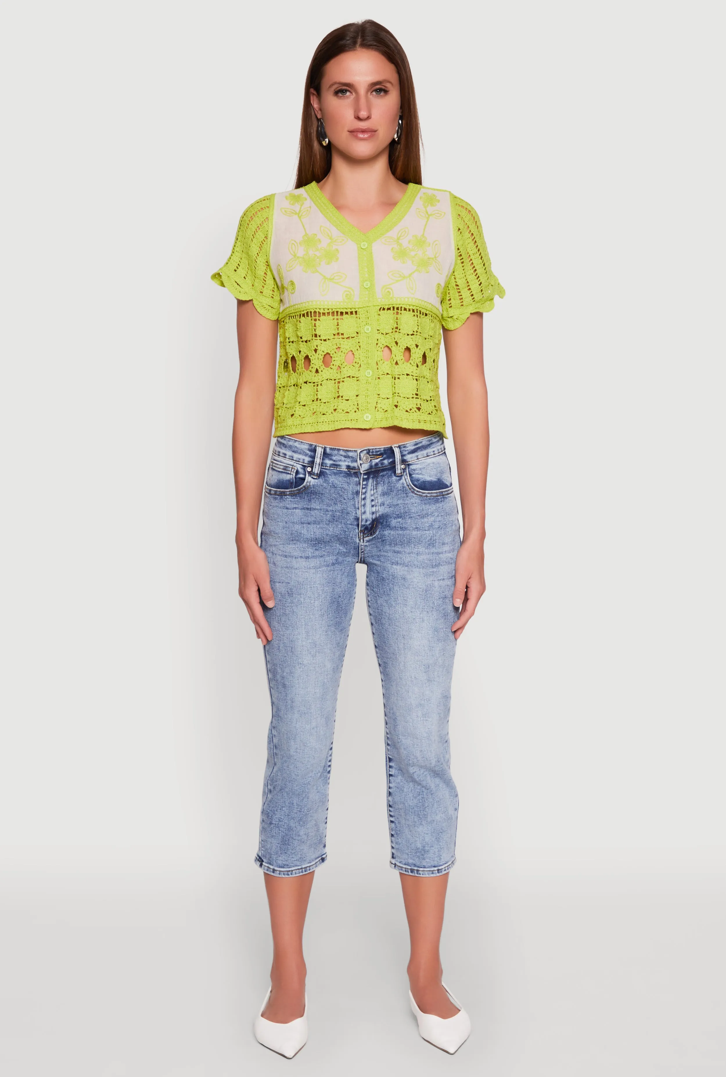 Floral Crochet Button Front Top sold by Rainbow product image thumbnail 3