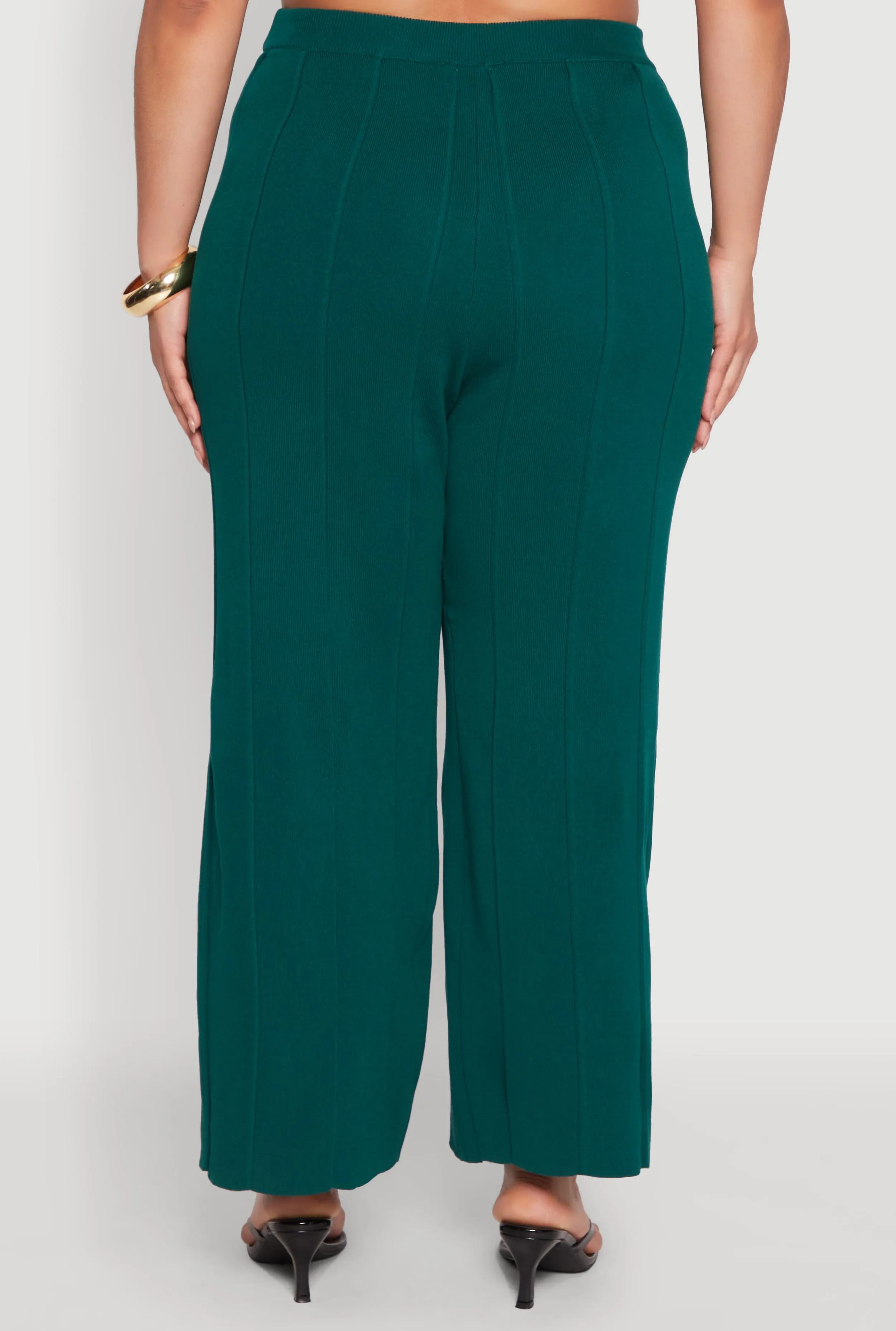 Plus Size Daisy Knitted Pintuck Wide Leg Pants sold by Rainbow product image thumbnail 5