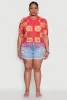 Plus Size Boho Crochet Fringe Shirt sold by Rainbow
