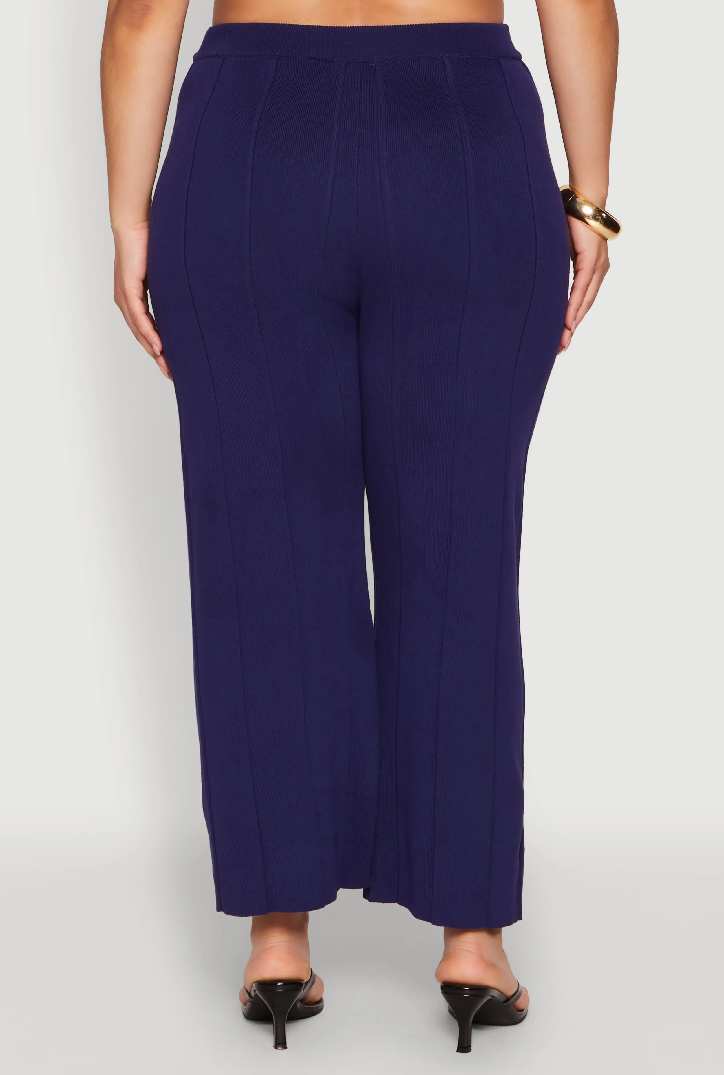 Plus Size Daisy Knitted Pintuck Wide Leg Pants sold by Rainbow product image thumbnail 5