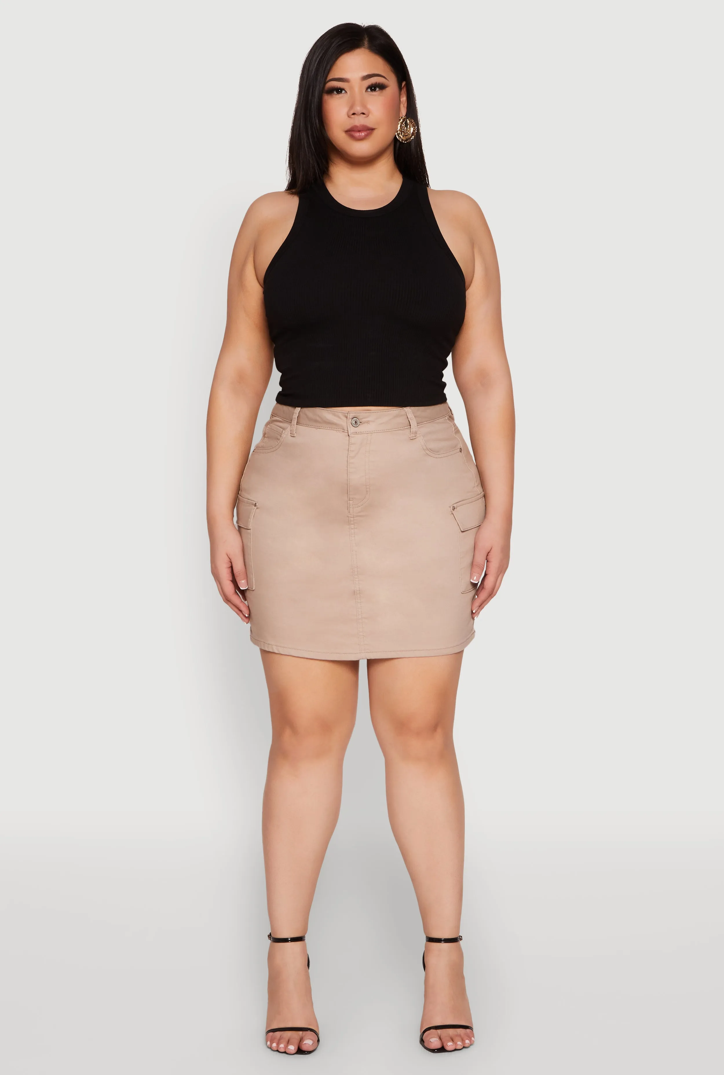 Plus Size WAX High Waisted Cargo Skirt sold by Rainbow