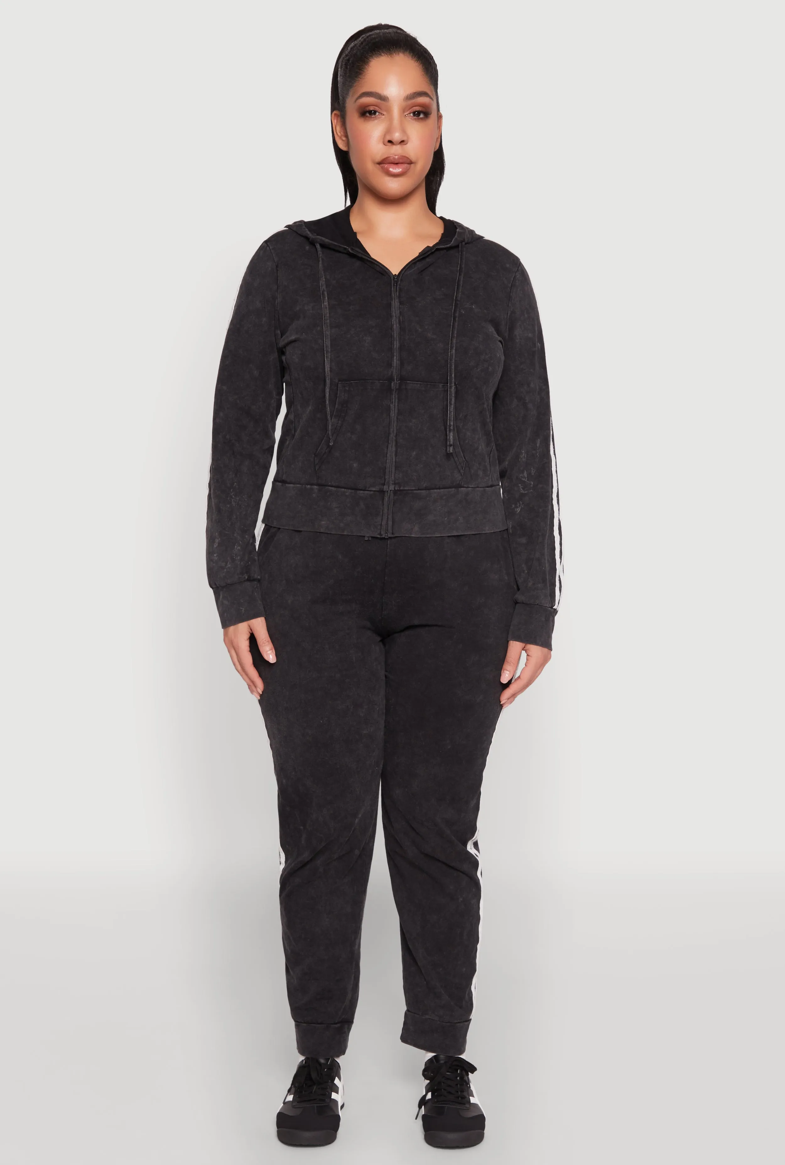 Plus Size Daisy Varsity Stripe Drawstring Joggers sold by Rainbow product image thumbnail 2