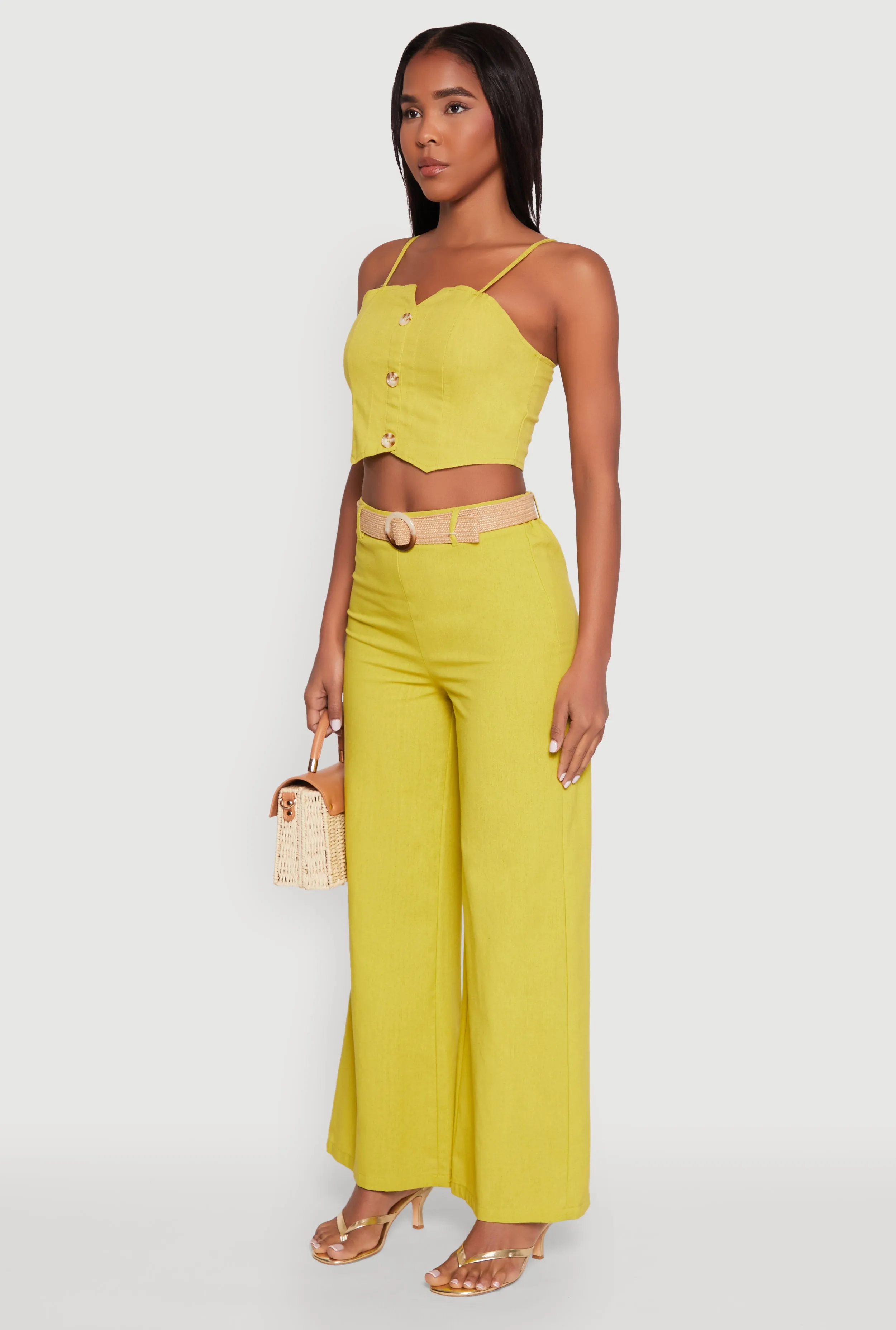 Button Detail Smocked Crop Top sold by Rainbow product image thumbnail 5