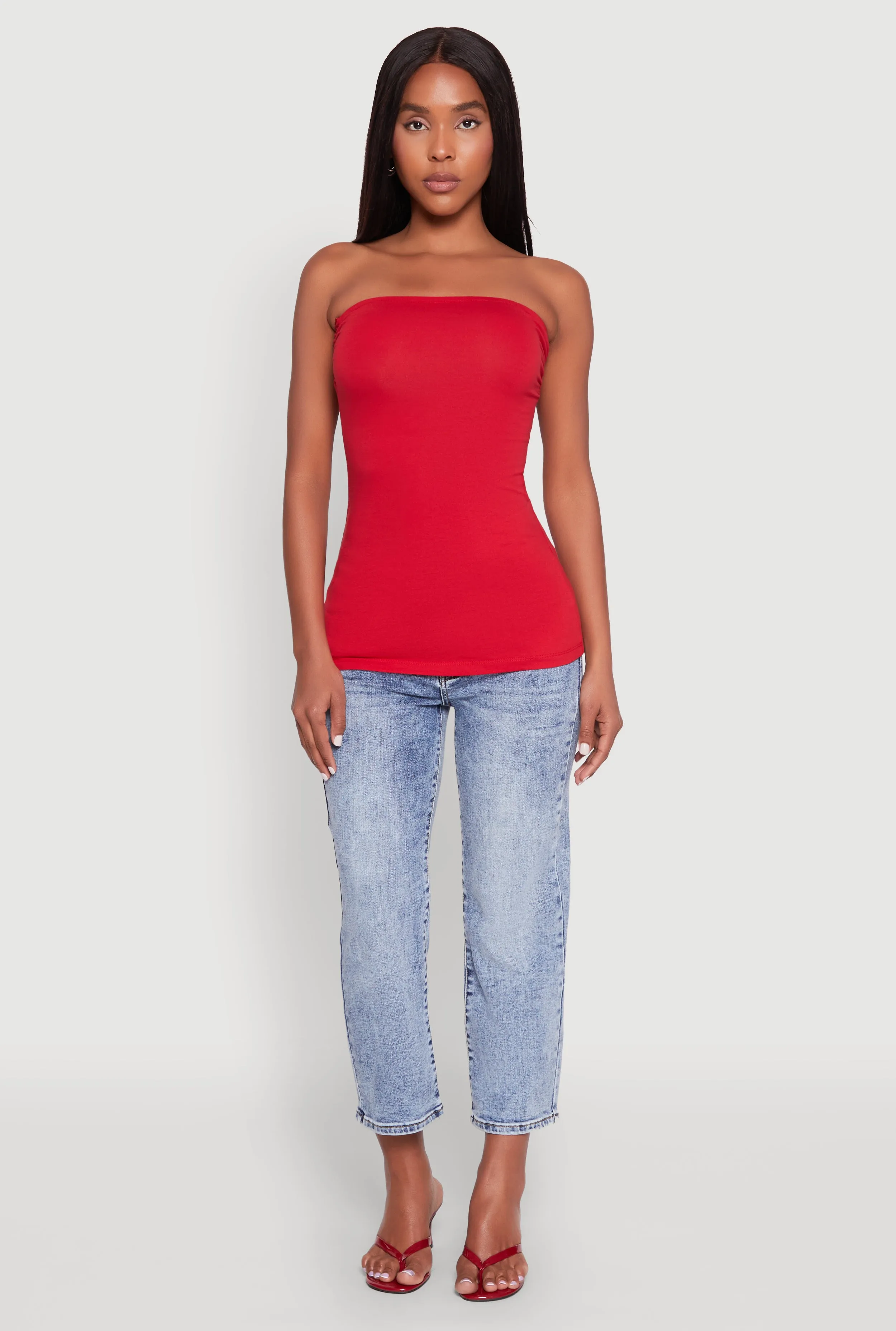 Ruched Side Tube Top sold by Rainbow