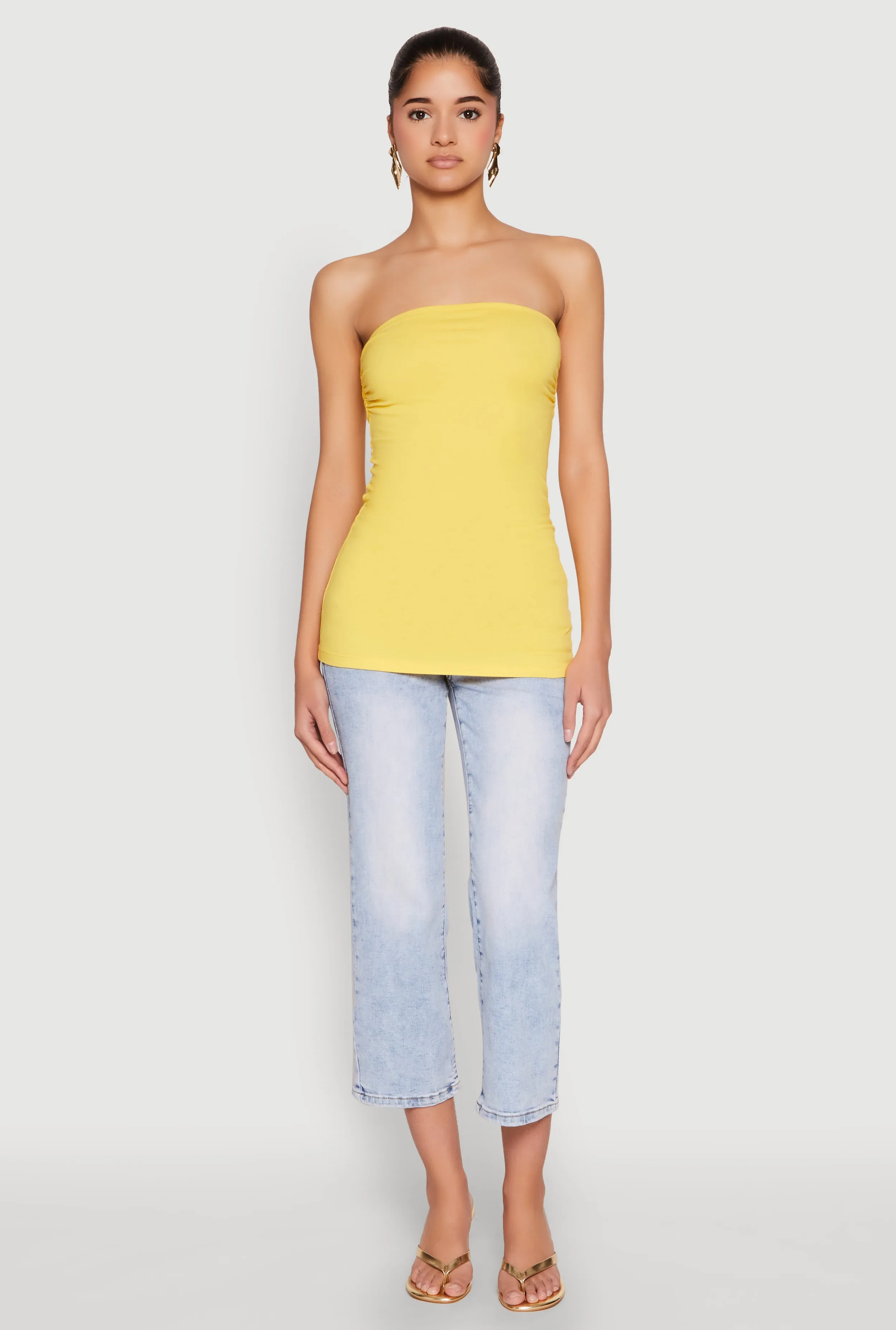 Ruched Side Tube Top sold by Rainbow