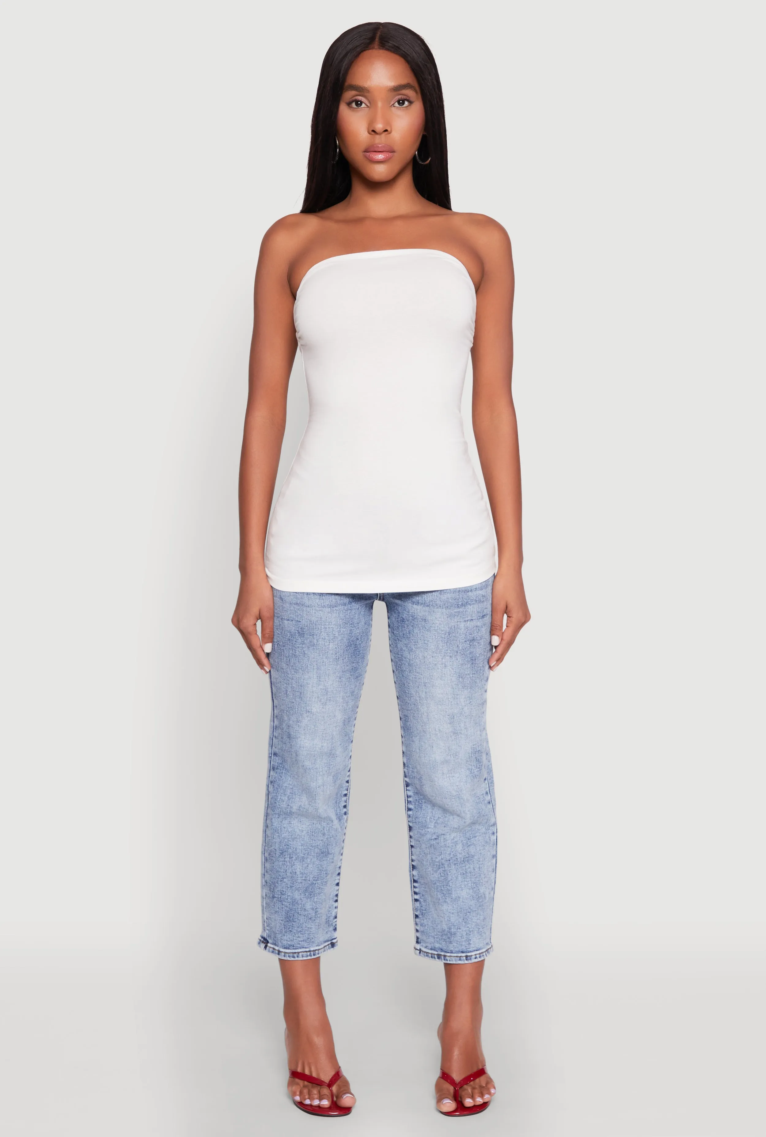 Ruched Side Tube Top sold by Rainbow