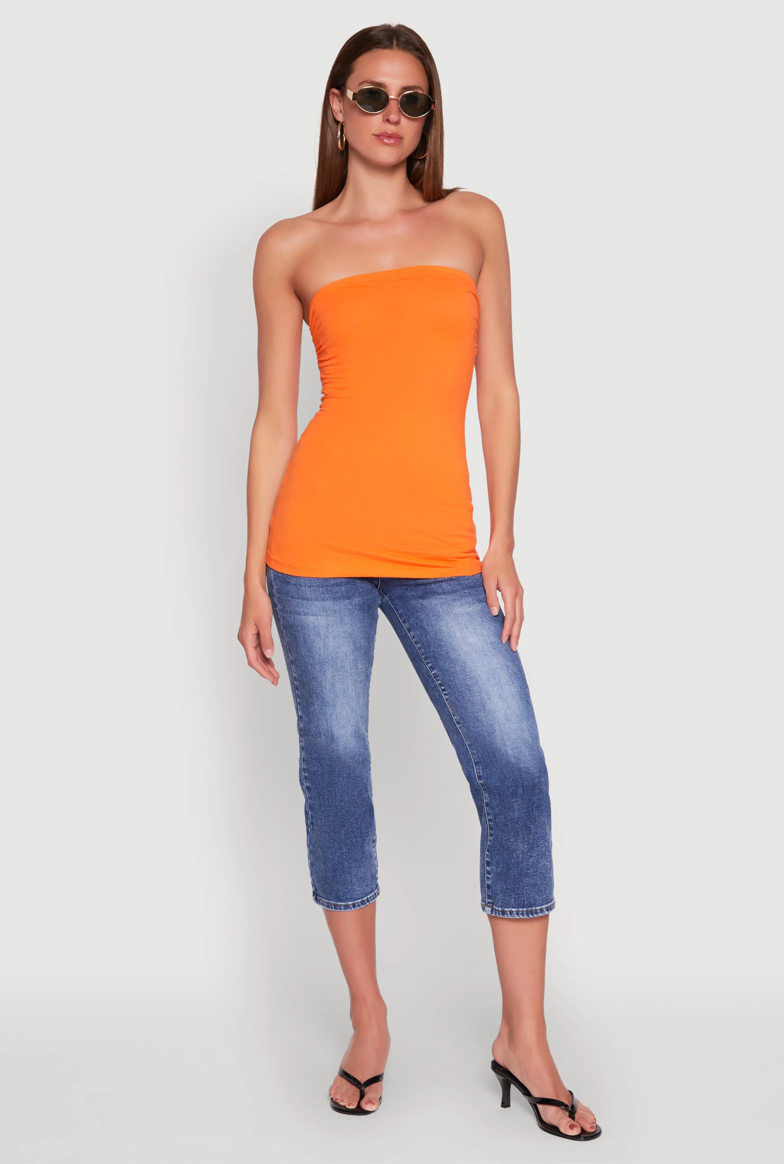 Ruched Side Tube Top sold by Rainbow