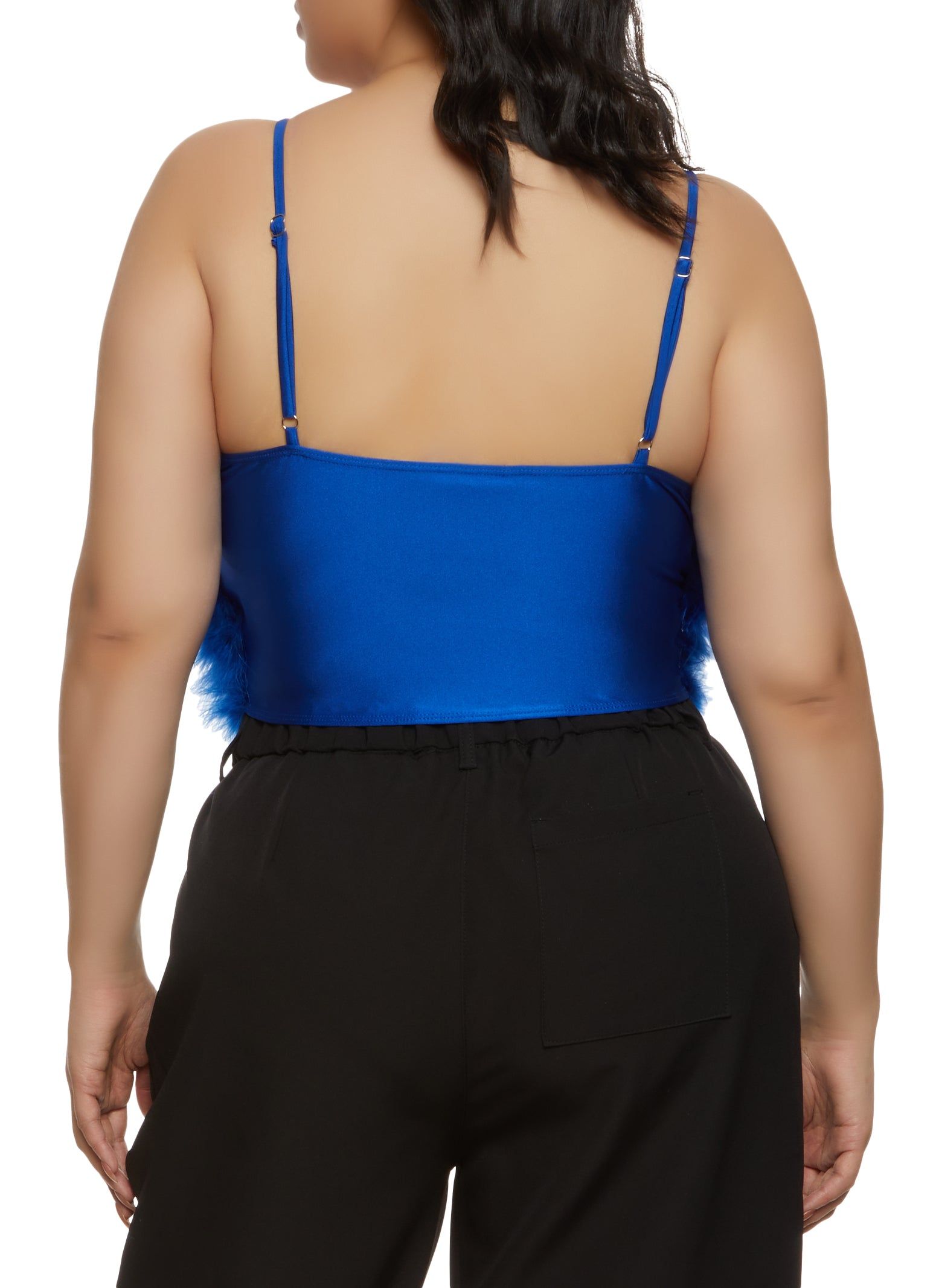 Plus Size Feather Square Neck Crop Top sold by Rainbow product image thumbnail 2