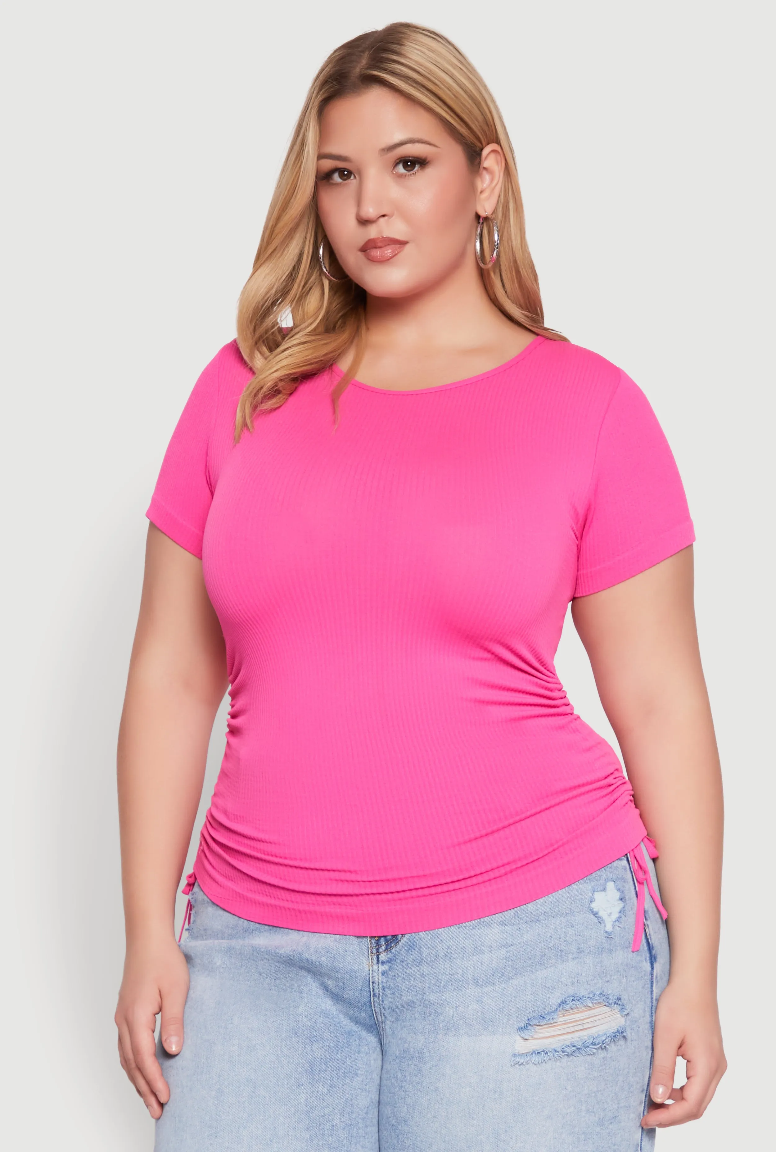 Plus Size Seamless Rib Knit Tee sold by Rainbow product image thumbnail 2