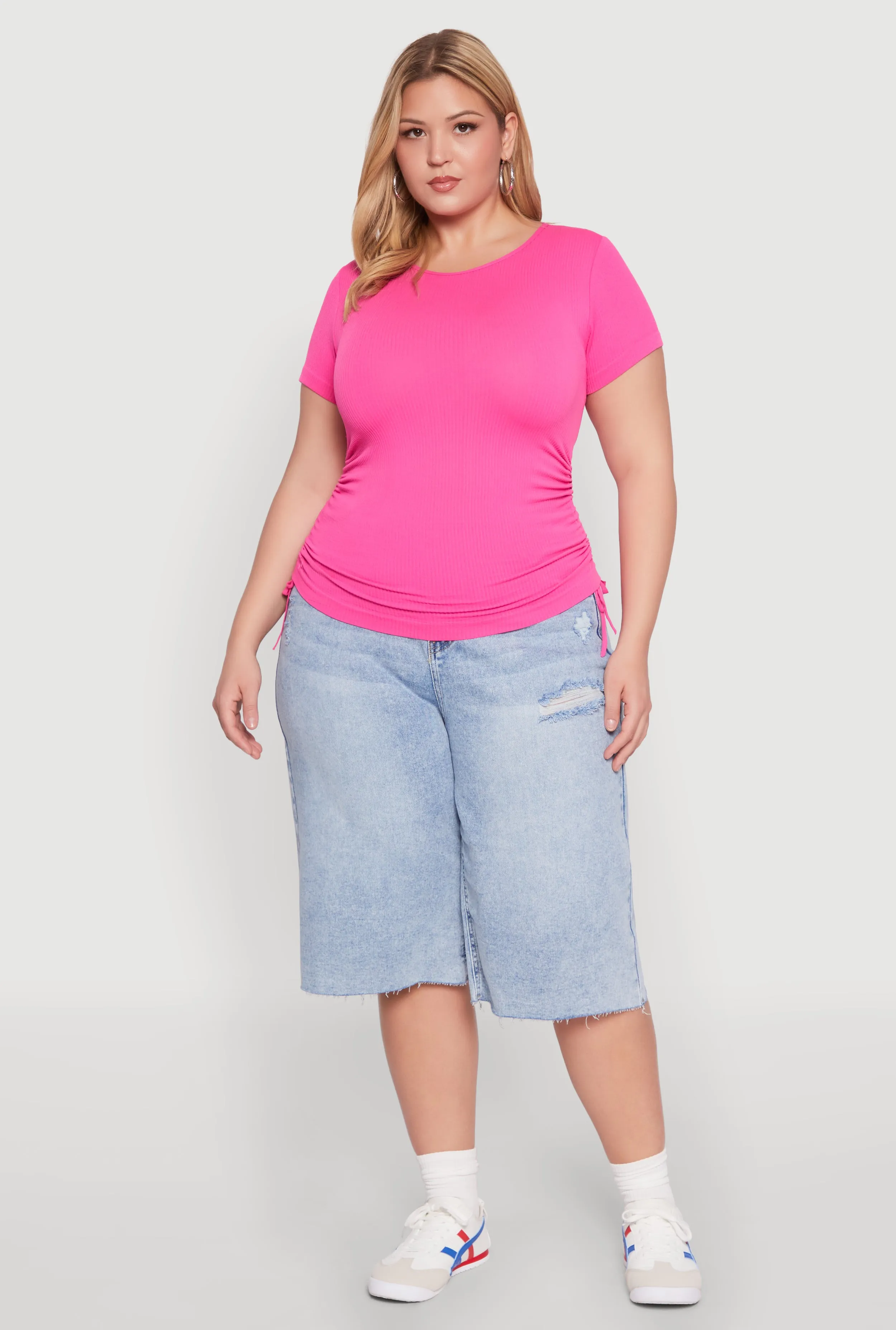 Plus Size Seamless Rib Knit Tee sold by Rainbow product image thumbnail 3