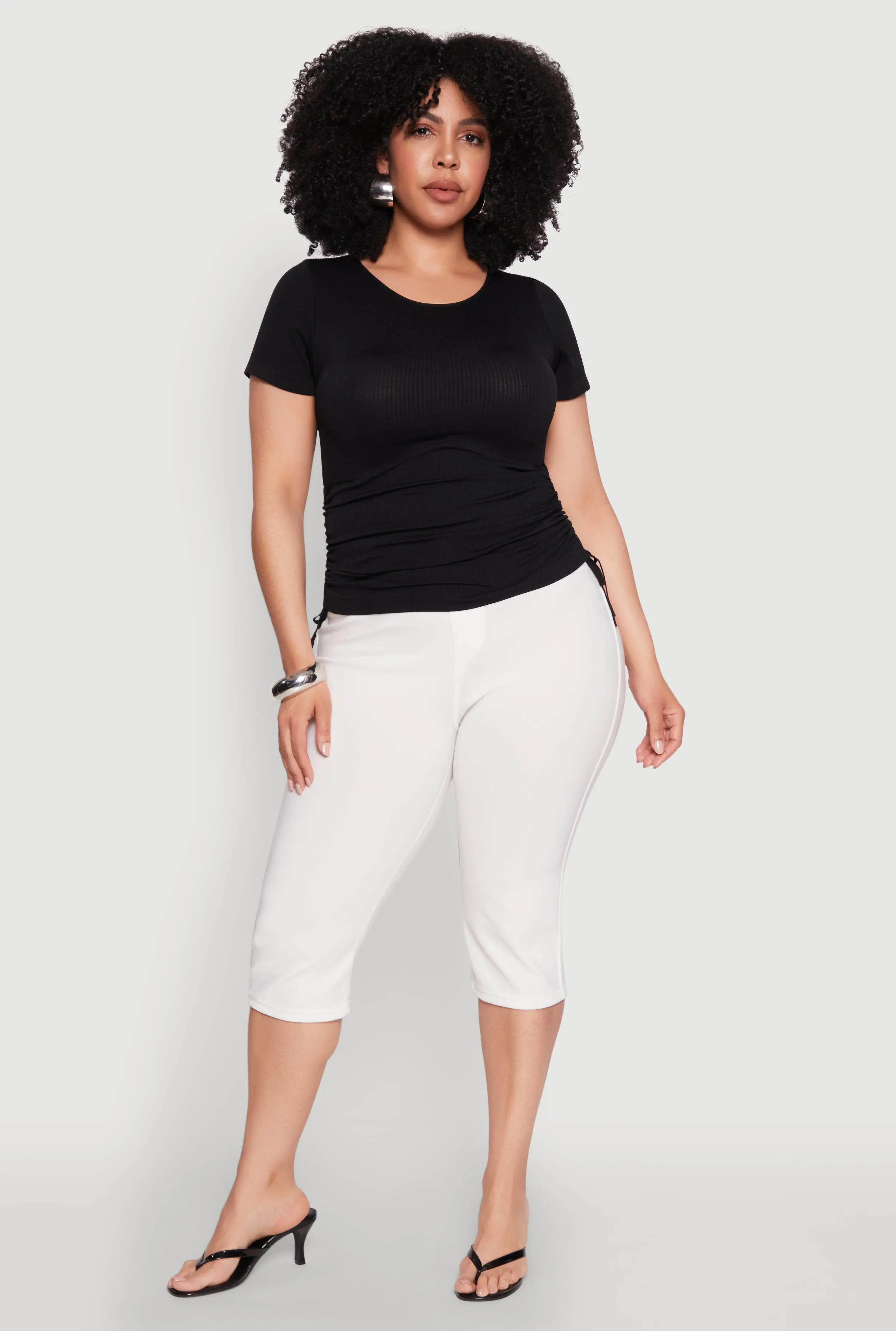 Plus Size Seamless Rib Knit Tee sold by Rainbow