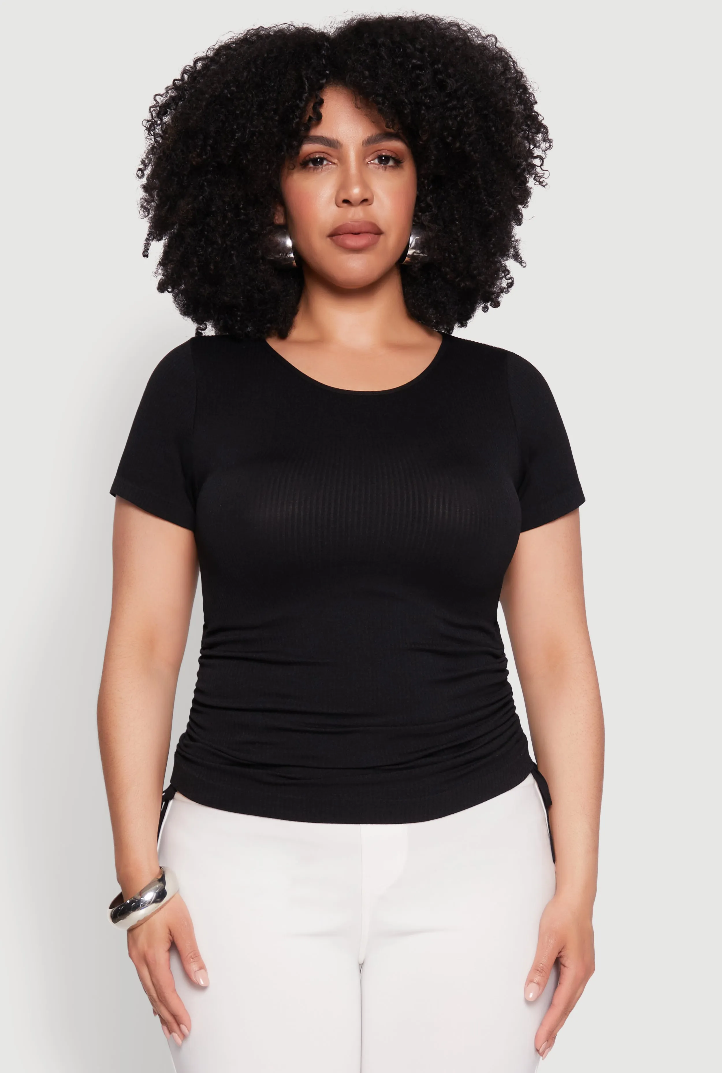 Plus Size Seamless Rib Knit Tee sold by Rainbow product image thumbnail 2