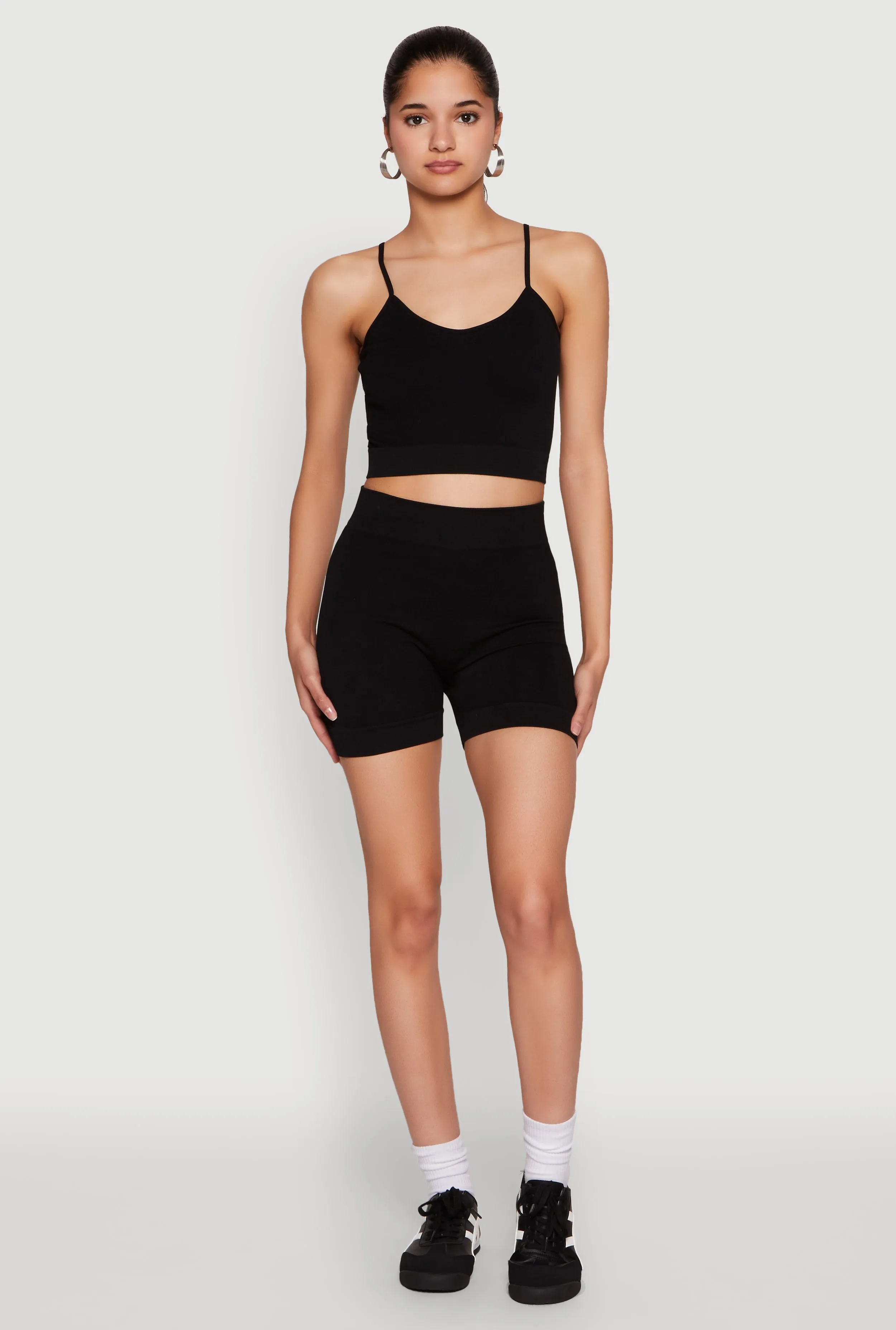 Seamless Cropped Cami and Biker Shorts Set sold by Rainbow product image thumbnail 2