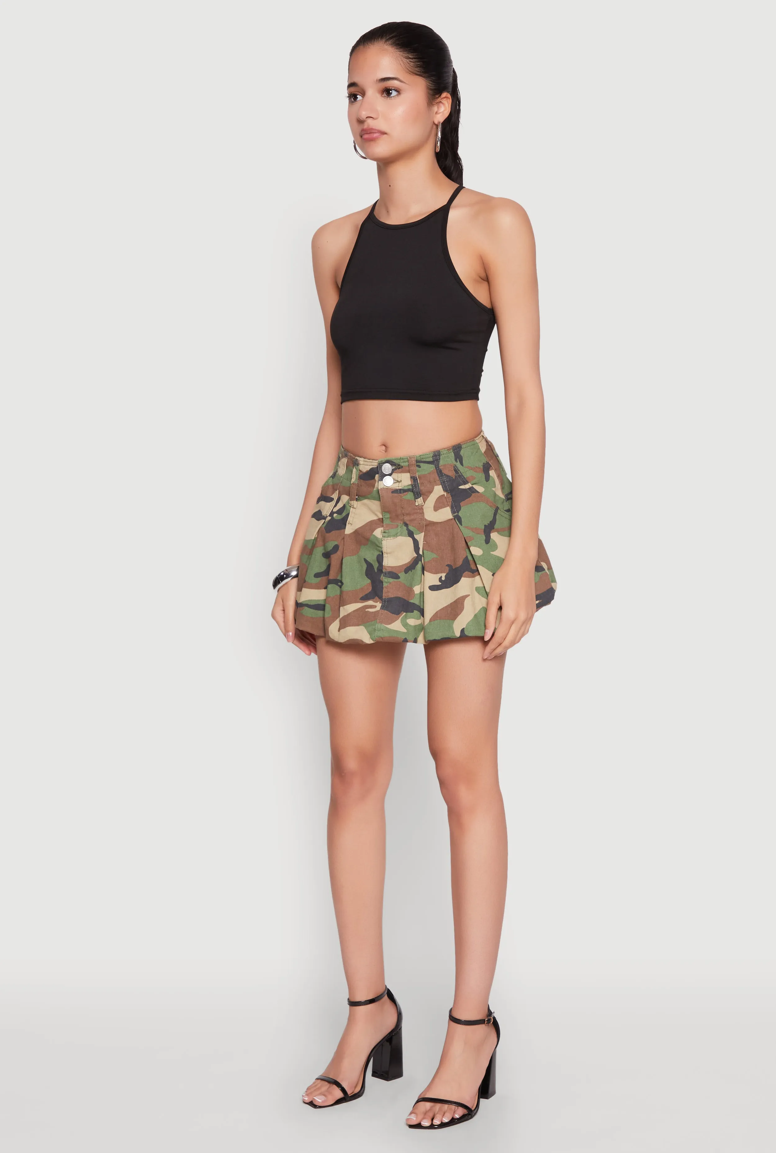 Almost Famous Pleated Bubble Hem Denim Skirt sold by Rainbow product image thumbnail 3