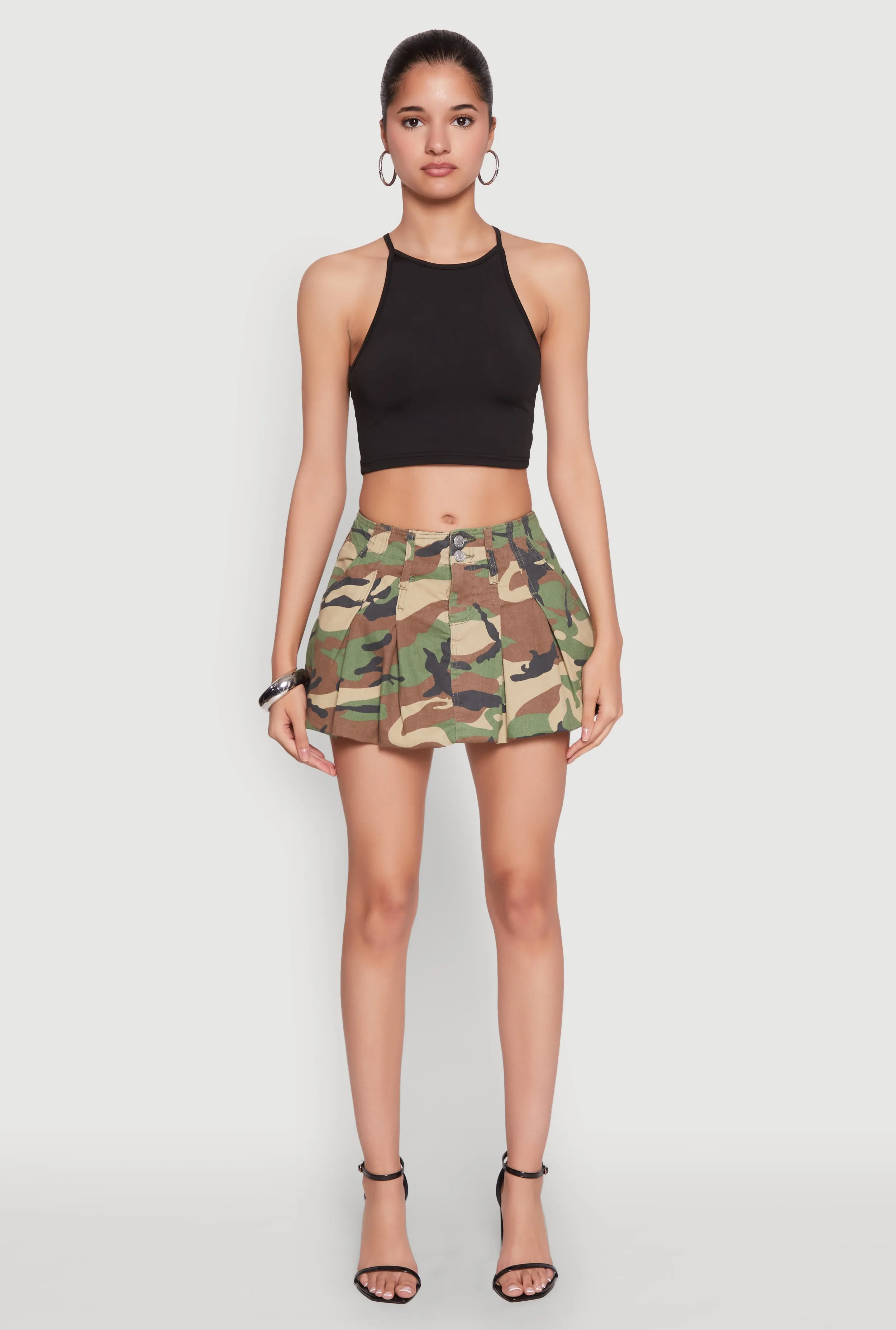 Almost Famous Pleated Bubble Hem Denim Skirt sold by Rainbow product image thumbnail 2