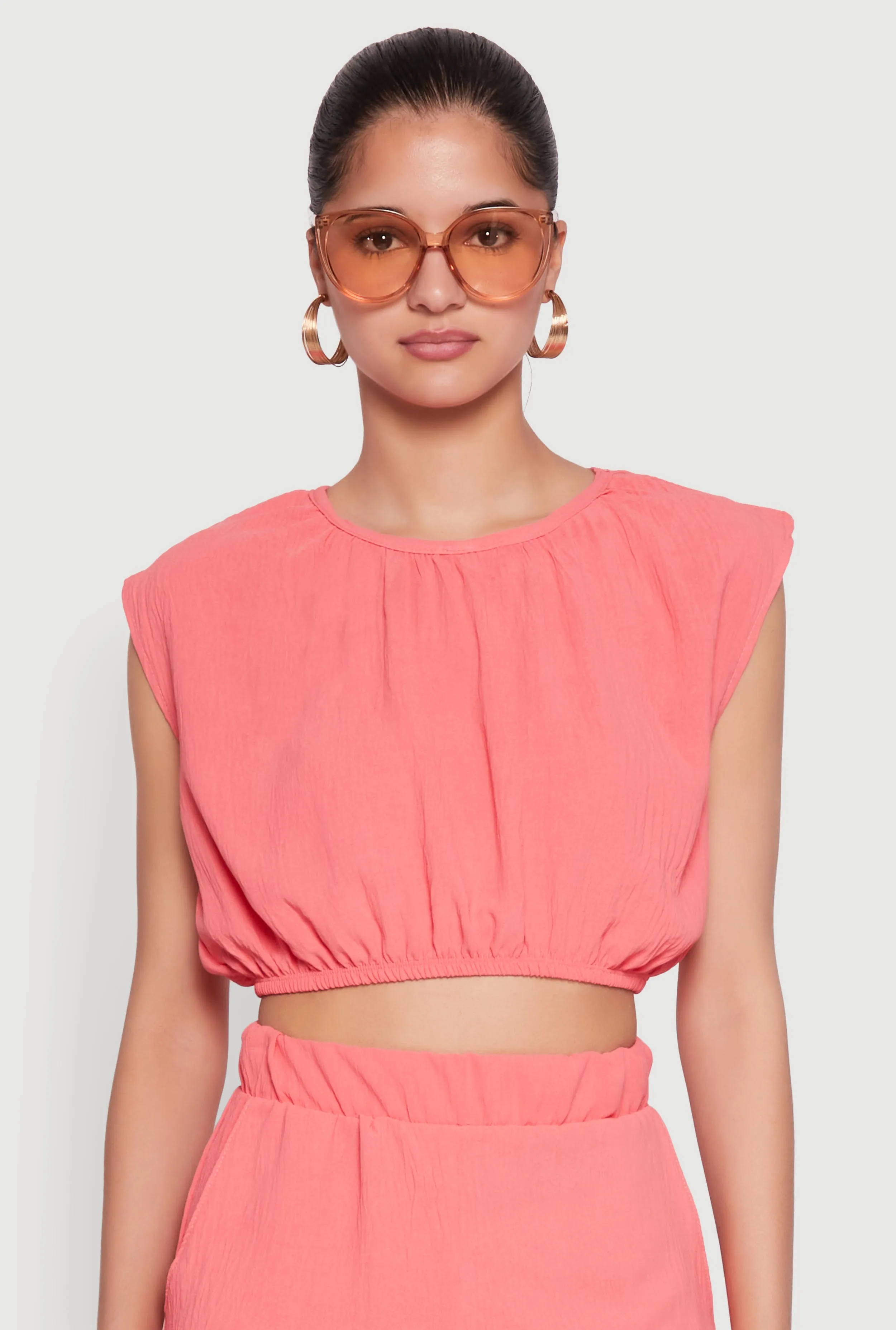 Airy Dolman Sleeve Crop Top sold by Rainbow