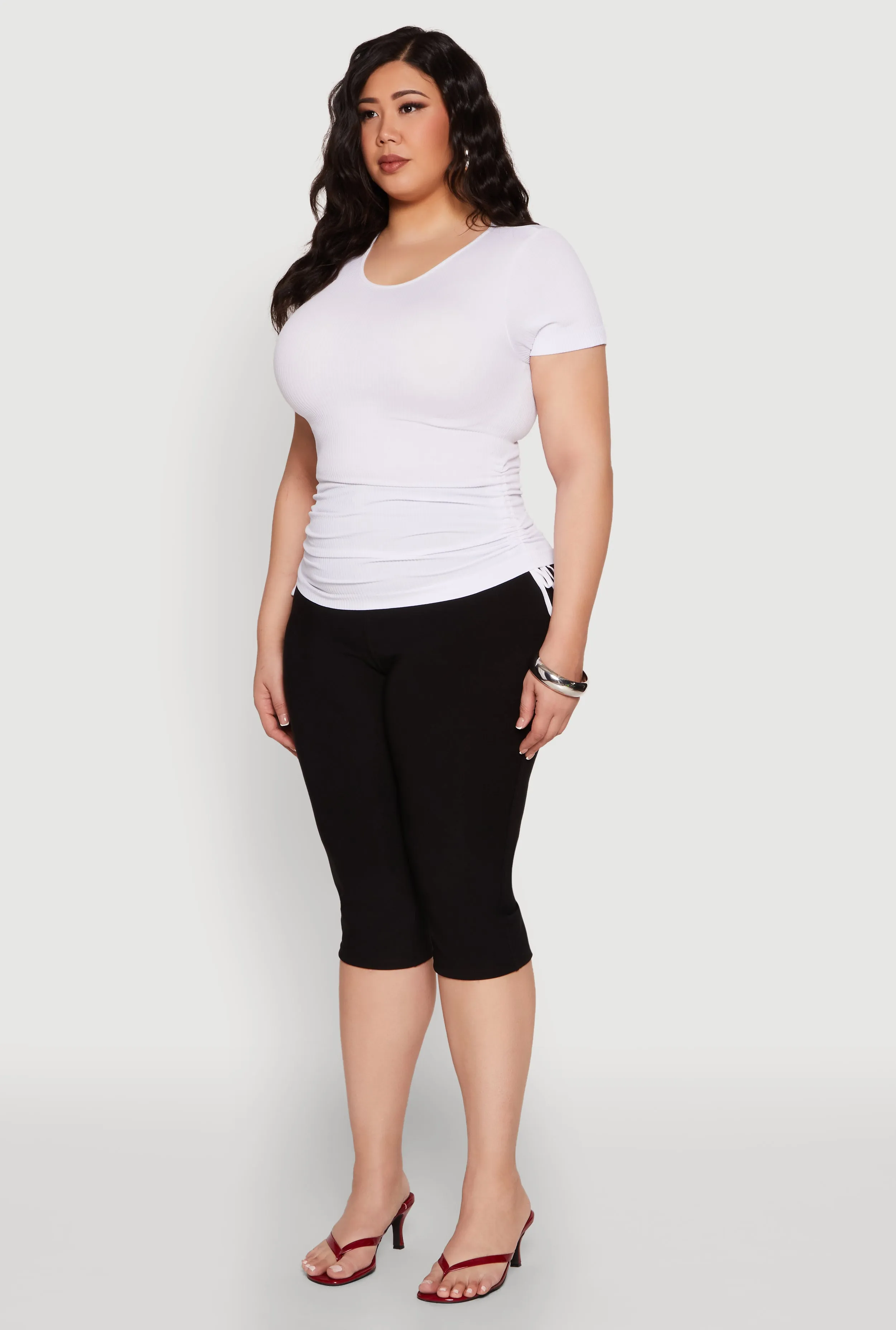 Plus Size Seamless Rib Knit Tee sold by Rainbow product image thumbnail 5