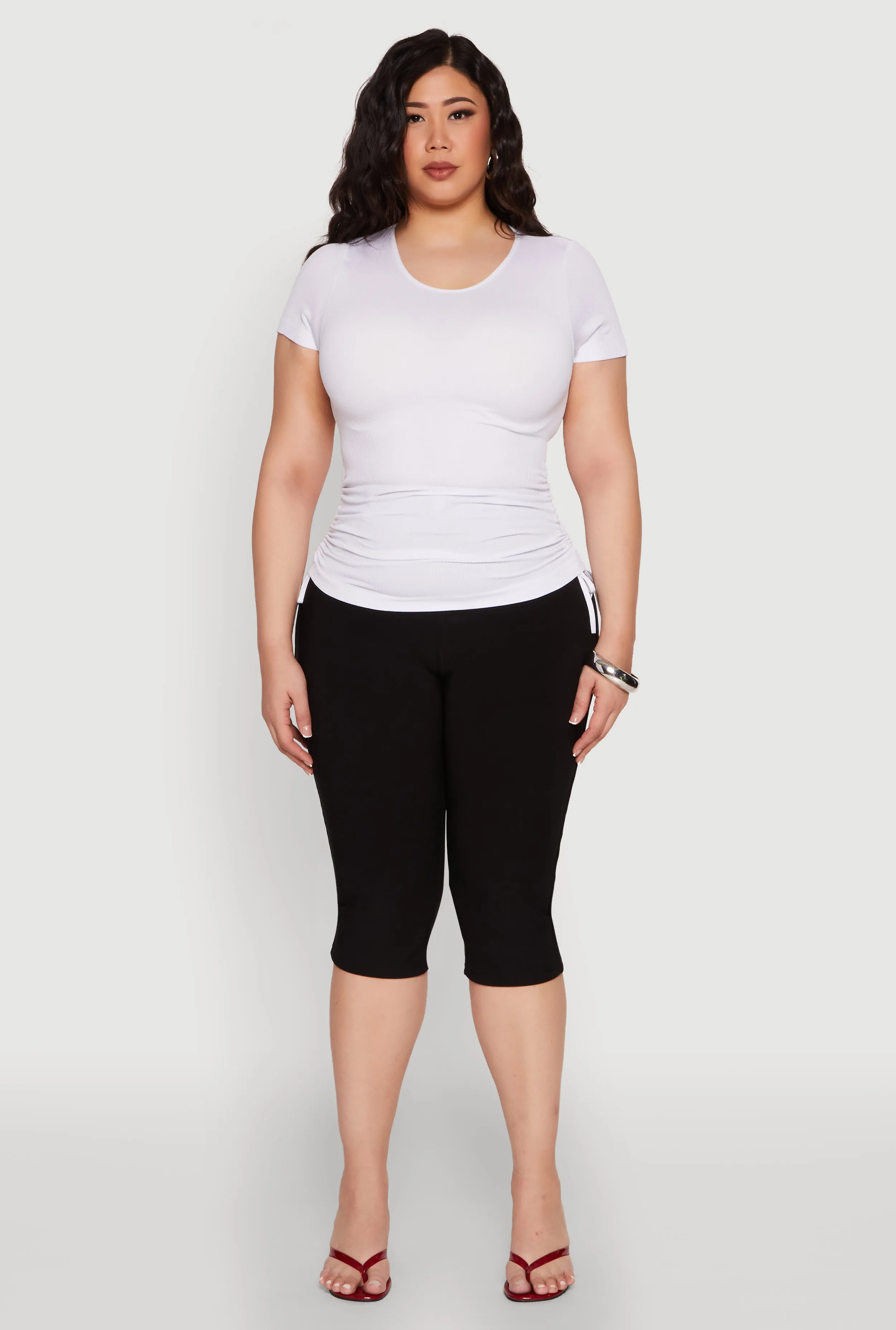 Plus Size Seamless Rib Knit Tee sold by Rainbow product image thumbnail 3