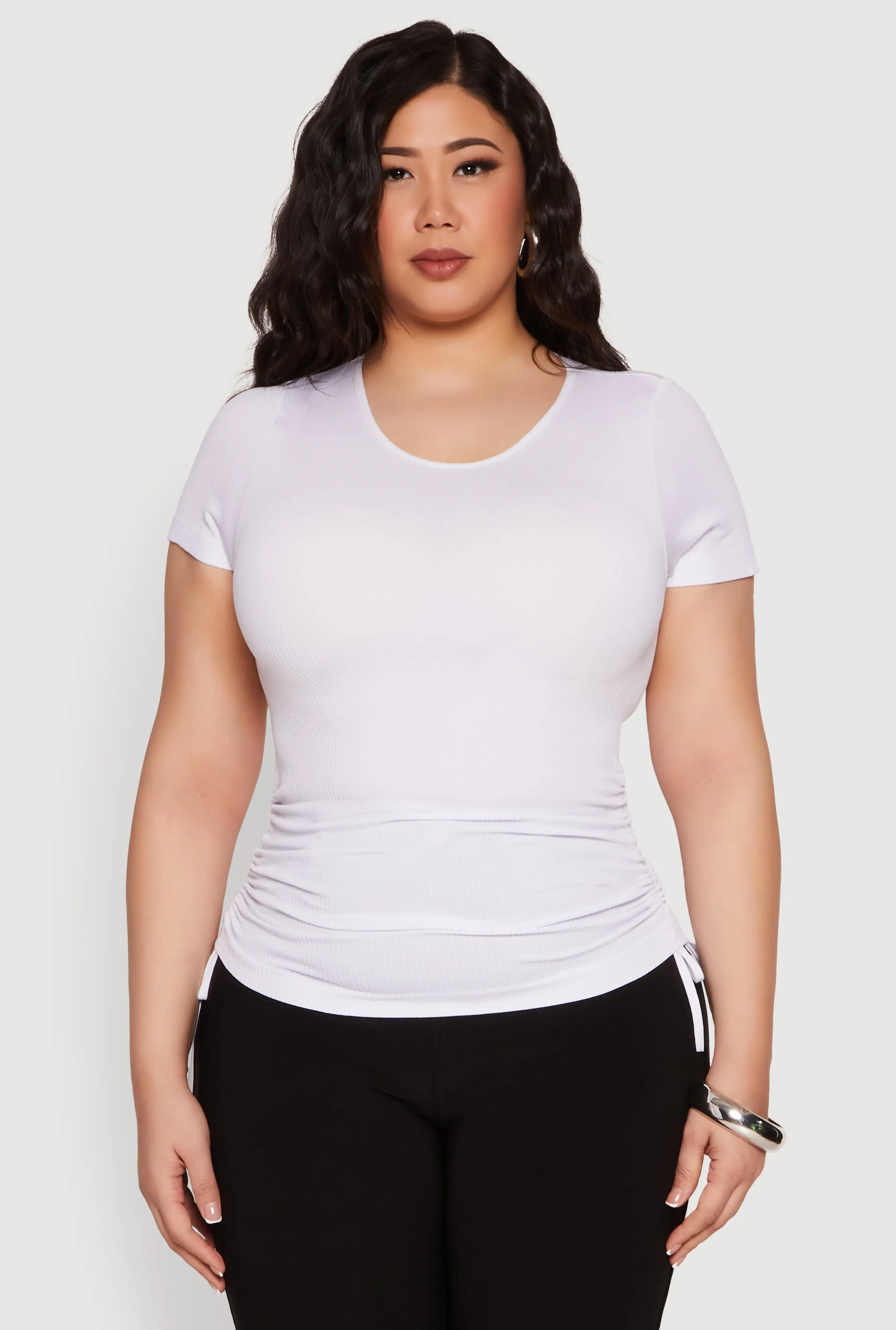 Plus Size Seamless Rib Knit Tee sold by Rainbow product image thumbnail 2