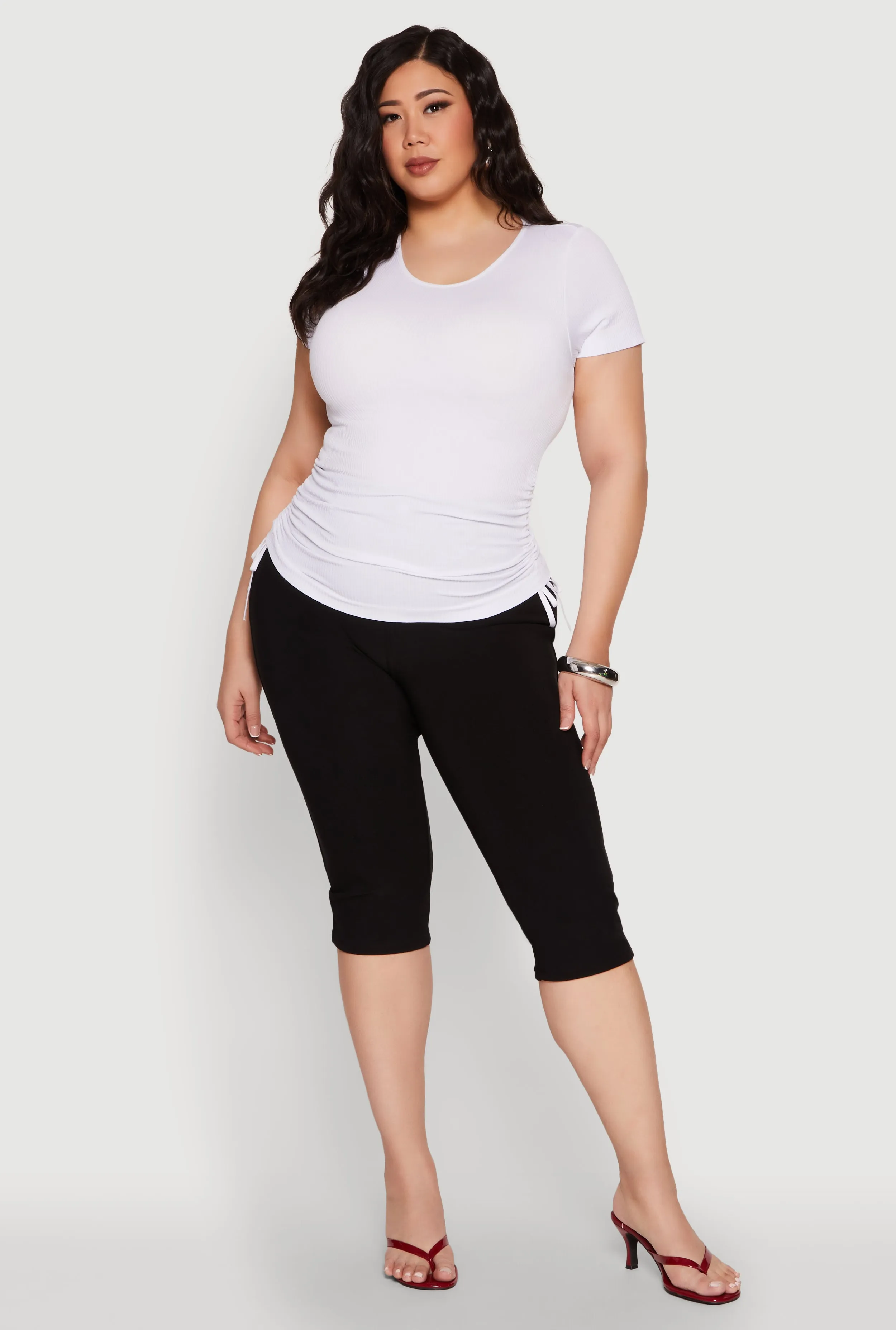 Plus Size Seamless Rib Knit Tee sold by Rainbow
