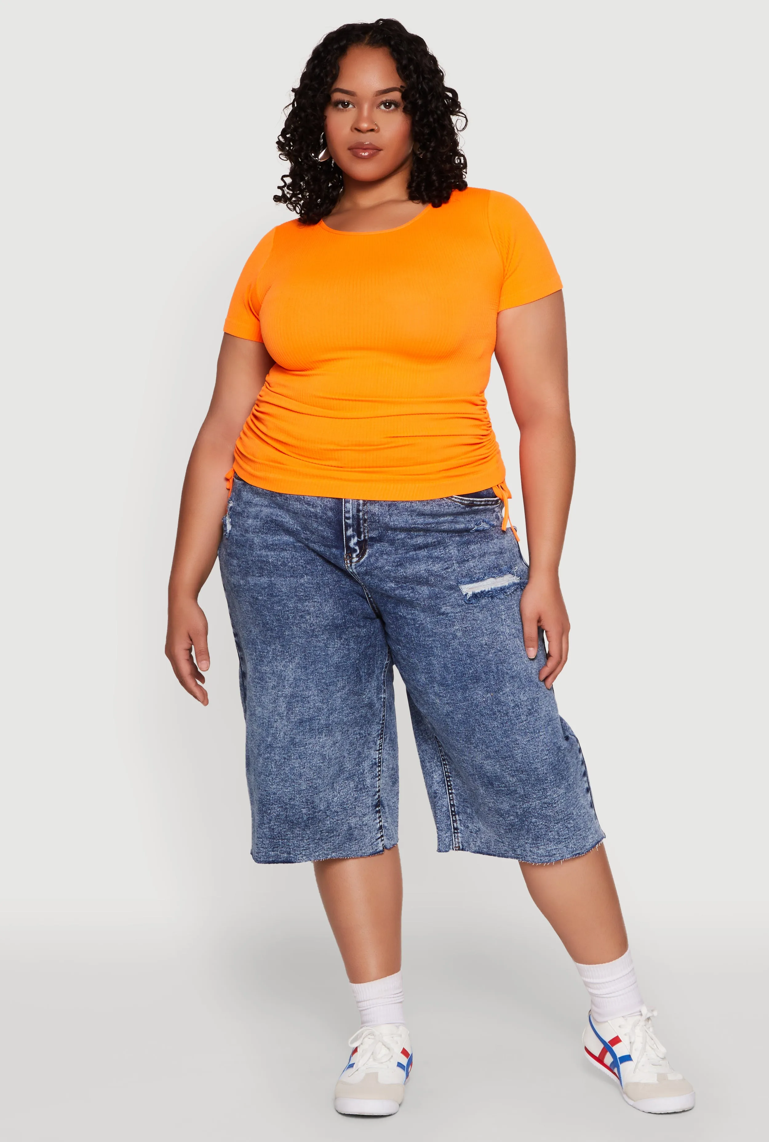 Plus Size Seamless Rib Knit Tee sold by Rainbow product image thumbnail 3