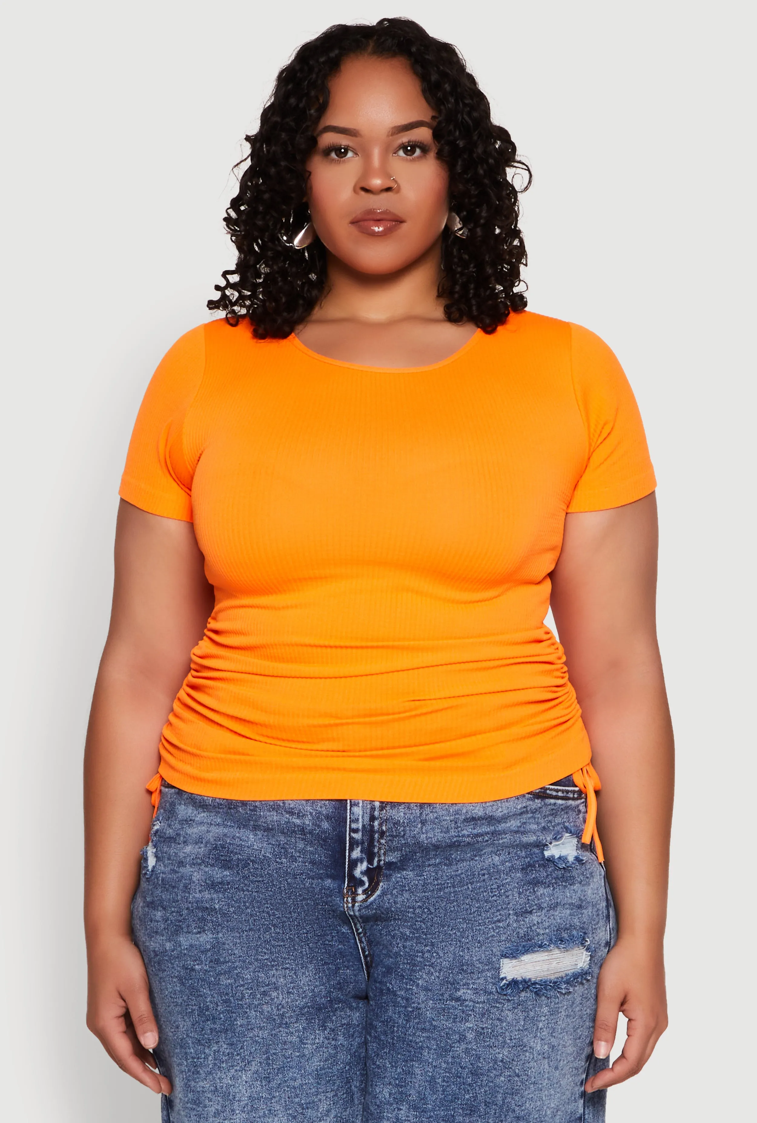 Plus Size Seamless Rib Knit Tee sold by Rainbow product image thumbnail 2