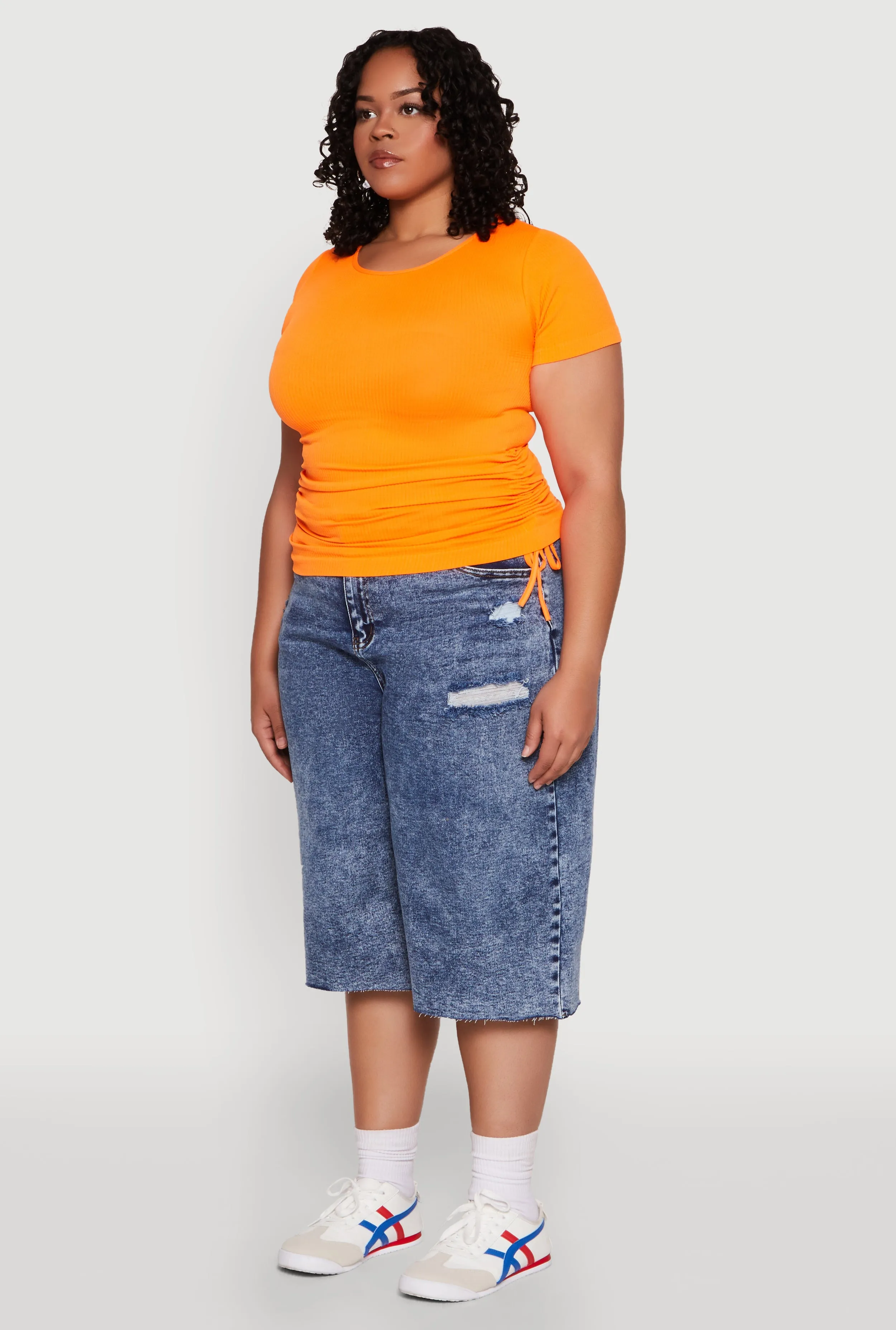 Plus Size Seamless Rib Knit Tee sold by Rainbow product image thumbnail 5