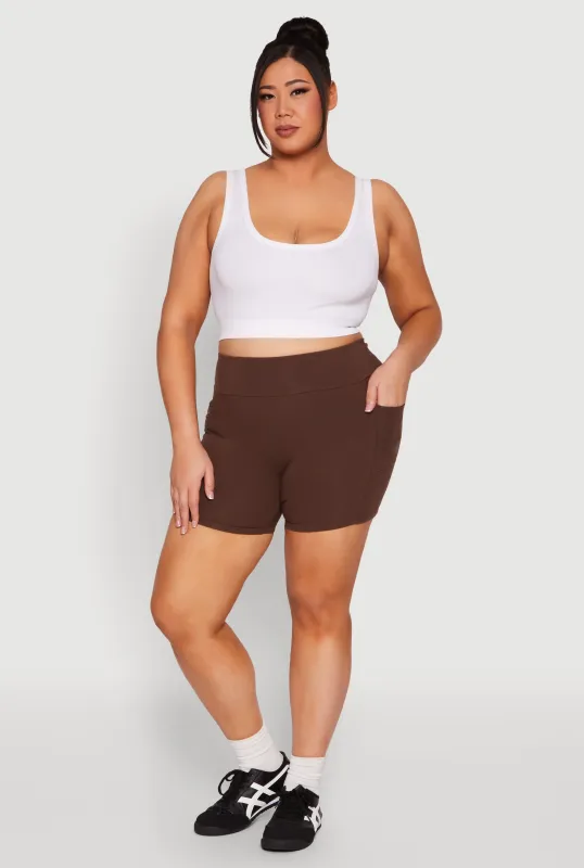 Plus Size Cell Phone Pocket Shorts sold by Rainbow