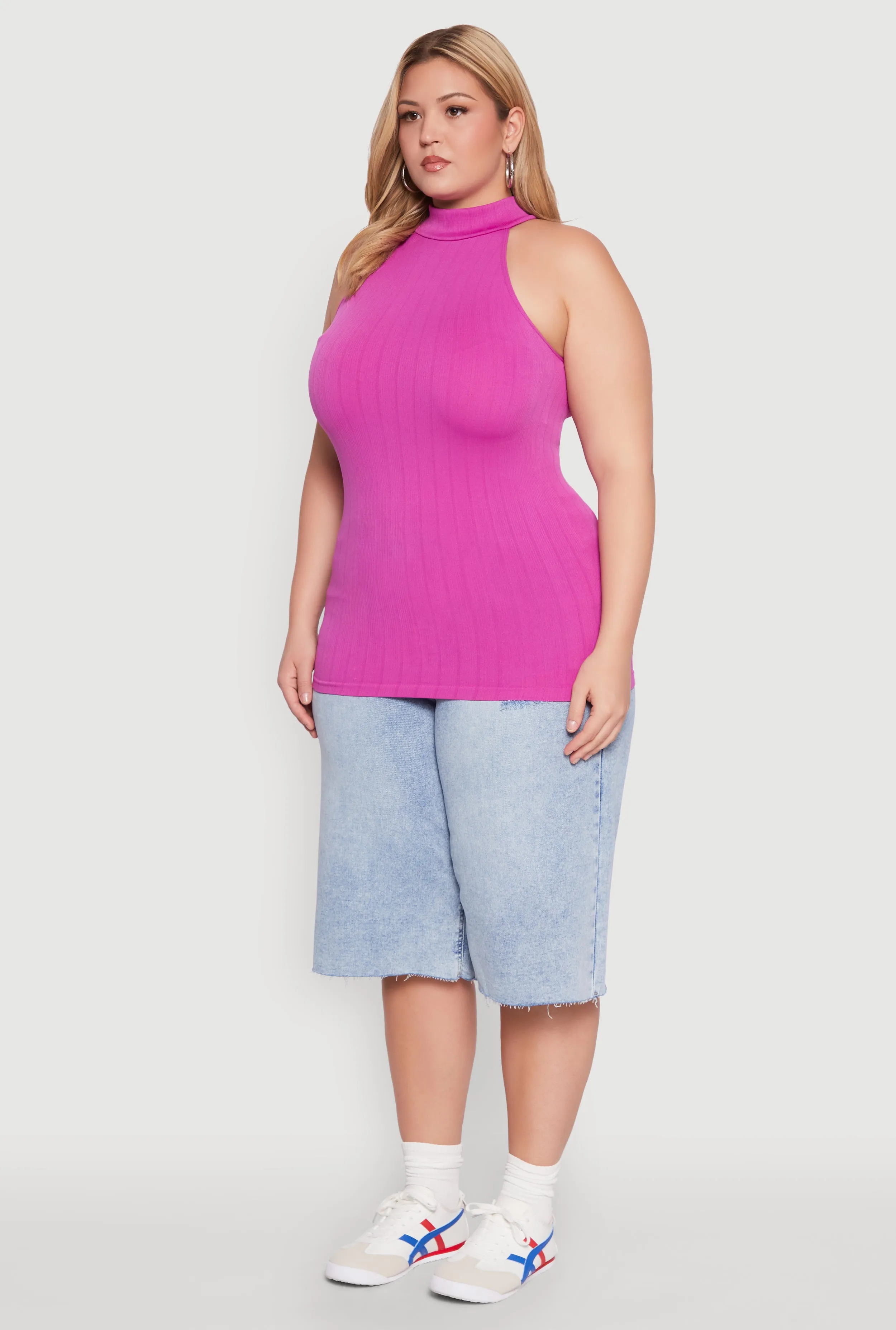 Plus Size Seamless Mock Neck Halter Top sold by Rainbow product image thumbnail 5