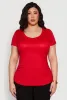 Plus Size Ribbed Knit Ruched Tee sold by Rainbow