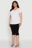 Plus Size Ribbed Knit Ruched Tee sold by Rainbow