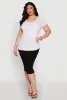 Plus Size Ribbed Knit Ruched Tee sold by Rainbow