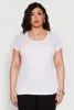 Plus Size Ribbed Knit Ruched Tee sold by Rainbow