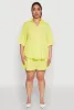 Plus Size Textured Knit High Waist Shorts sold by Rainbow
