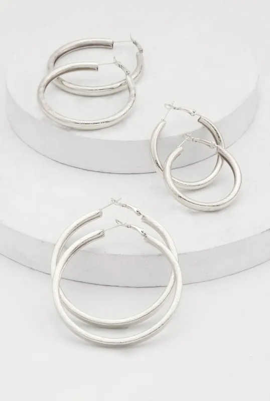 Chunky Hoop Earring Trio sold by Rainbow