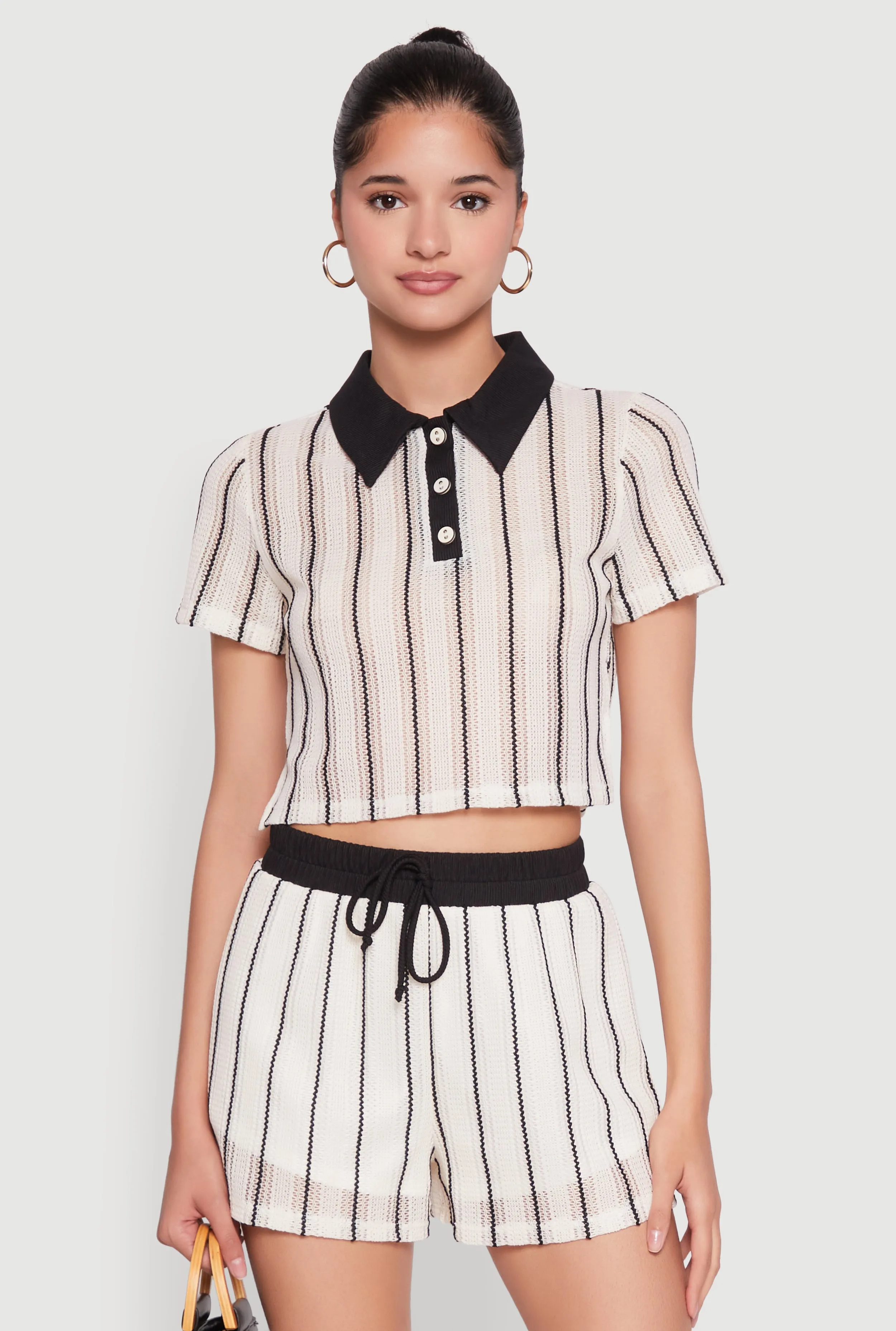 Striped Crochet Crop Top sold by Rainbow