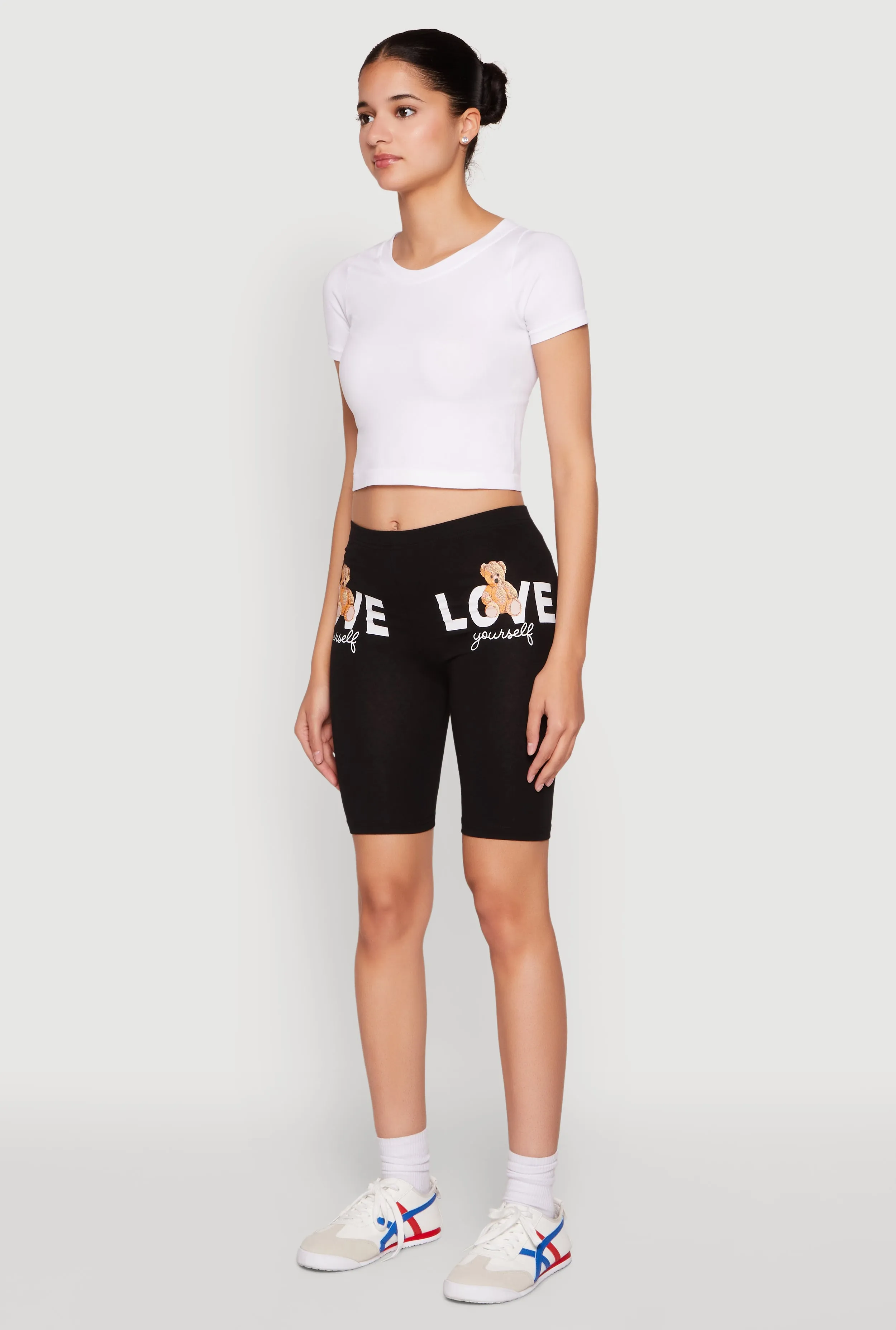 Love Yourself Teddy Bear Biker Shorts sold by Rainbow product image thumbnail 3