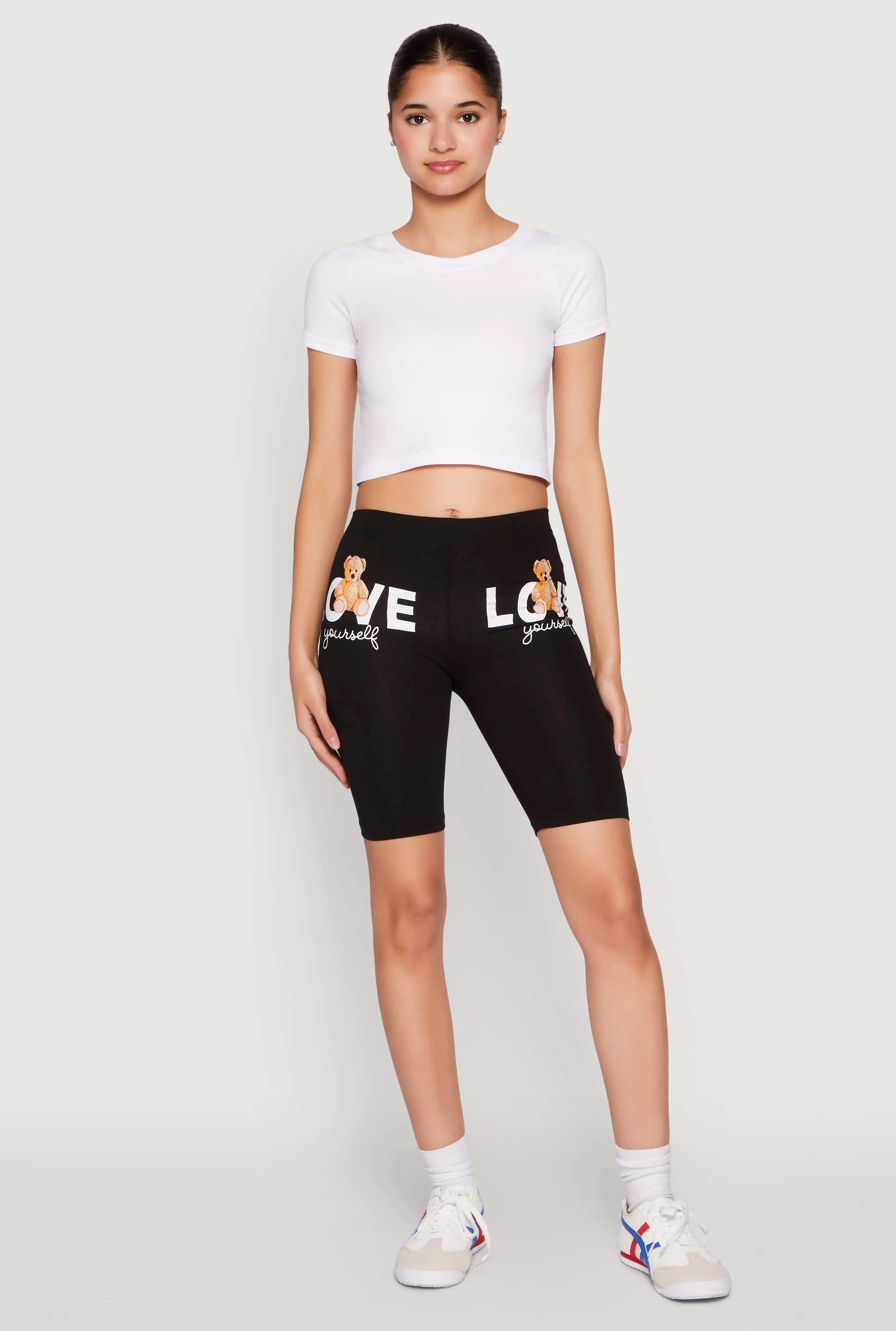 Love Yourself Teddy Bear Biker Shorts sold by Rainbow product image thumbnail 2