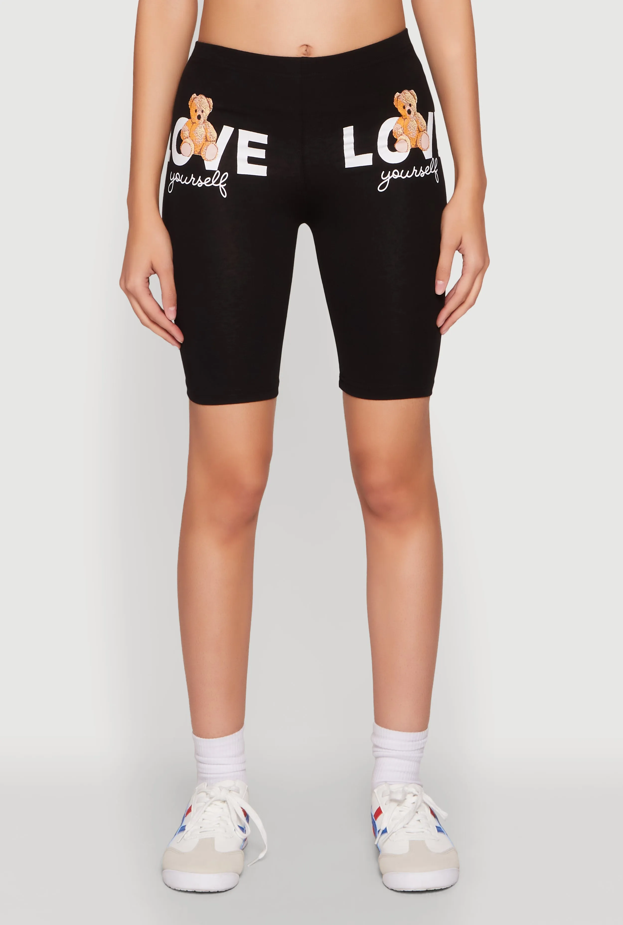 Love Yourself Teddy Bear Biker Shorts sold by Rainbow product image thumbnail 5