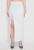 Rosette Detail Striped Maxi Skirt sold by Rainbow
